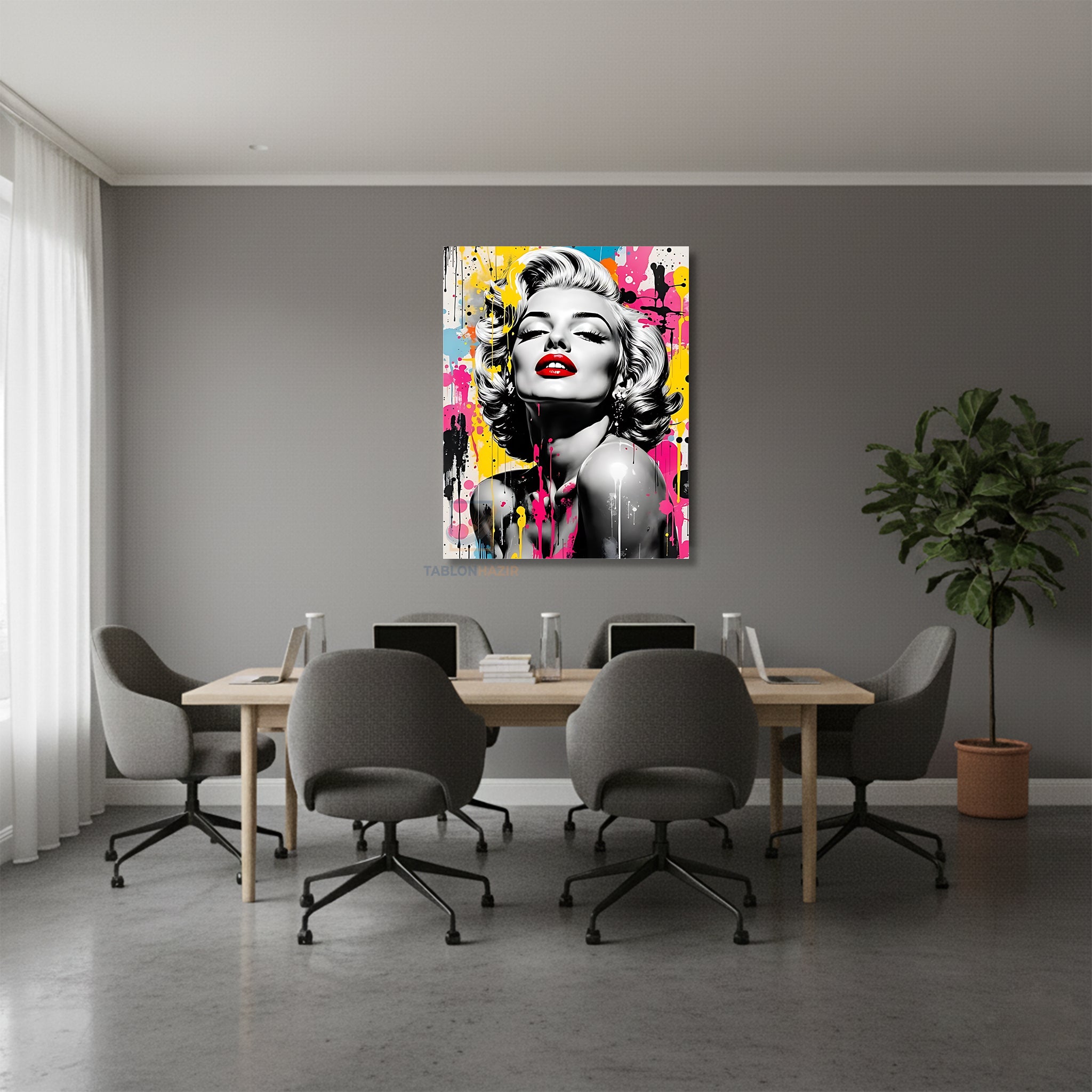 Dikey Kanvas Tablo Salon Duvar Tablosu Mariliyn8 Yeni Ev Hediyesi Ofis Tablosu