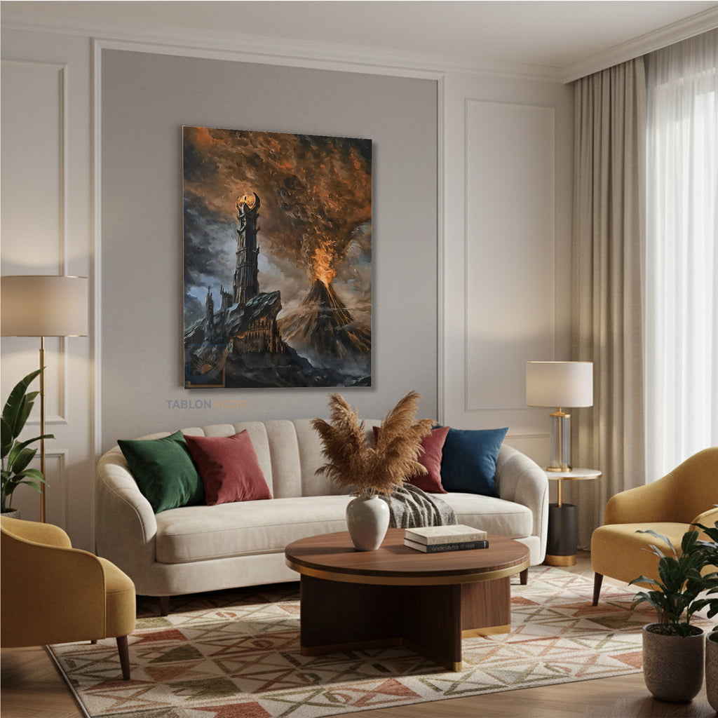 Dikey Kanvas Tablo Salon Duvar Tablosu Mordor Lotr Realistik Yeni Ev Hediyesi Ofis Tablosu