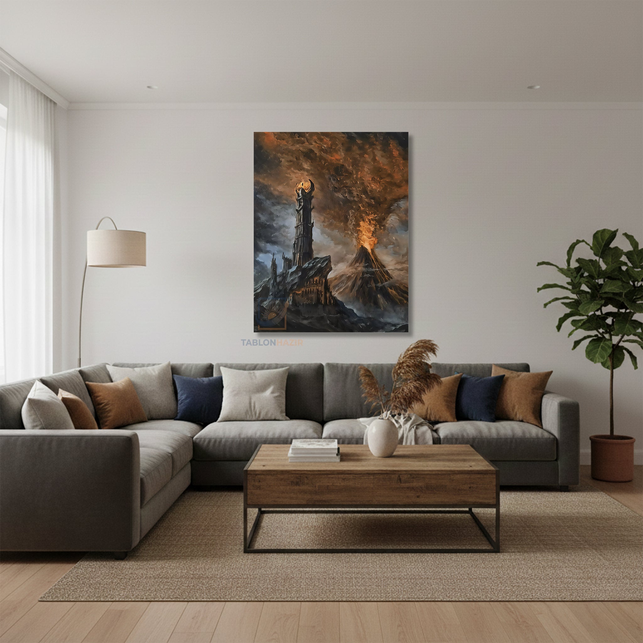 Dikey Kanvas Tablo Salon Duvar Tablosu Mordor Lotr Realistik Yeni Ev Hediyesi Ofis Tablosu