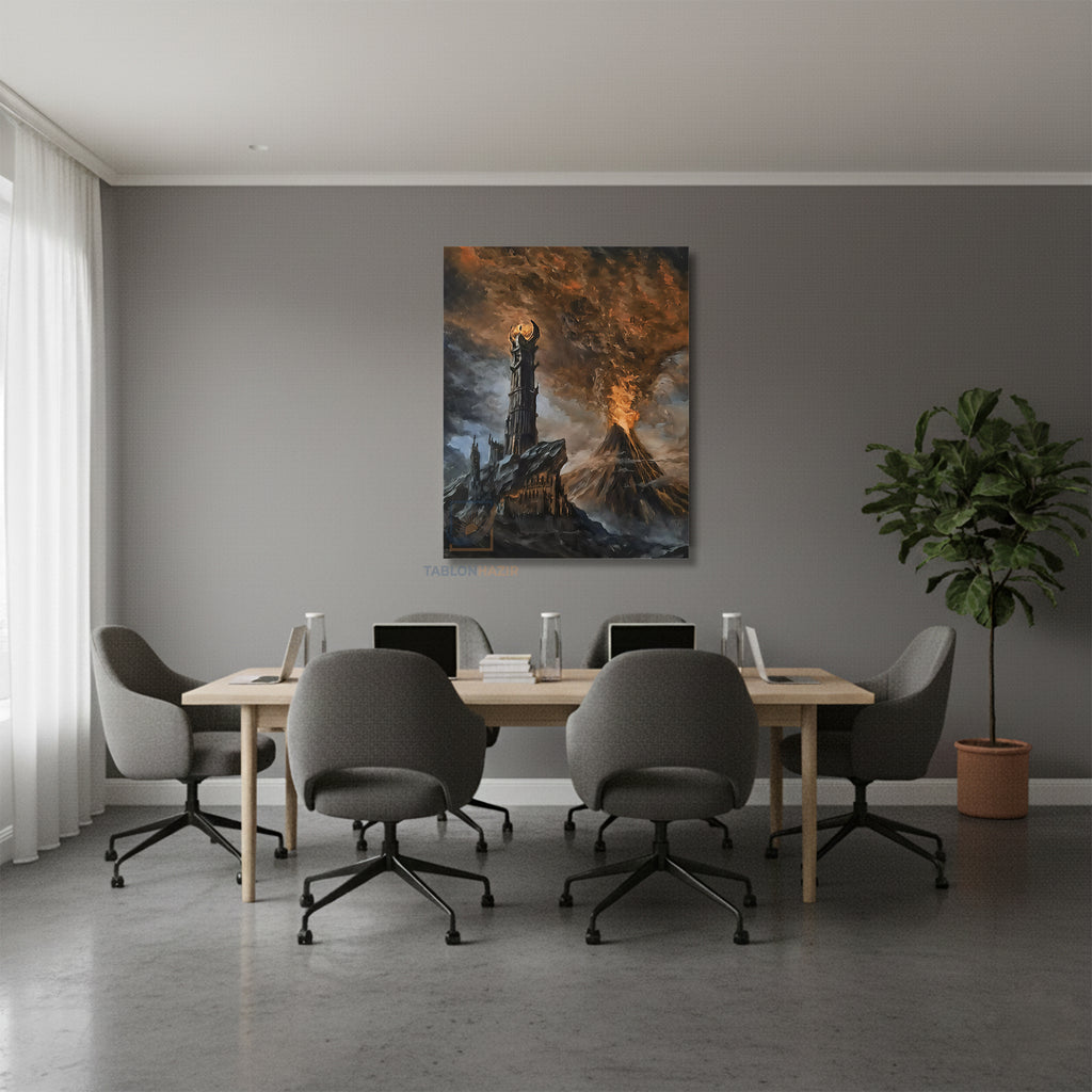 Dikey Kanvas Tablo Salon Duvar Tablosu Mordor Lotr Realistik Yeni Ev Hediyesi Ofis Tablosu