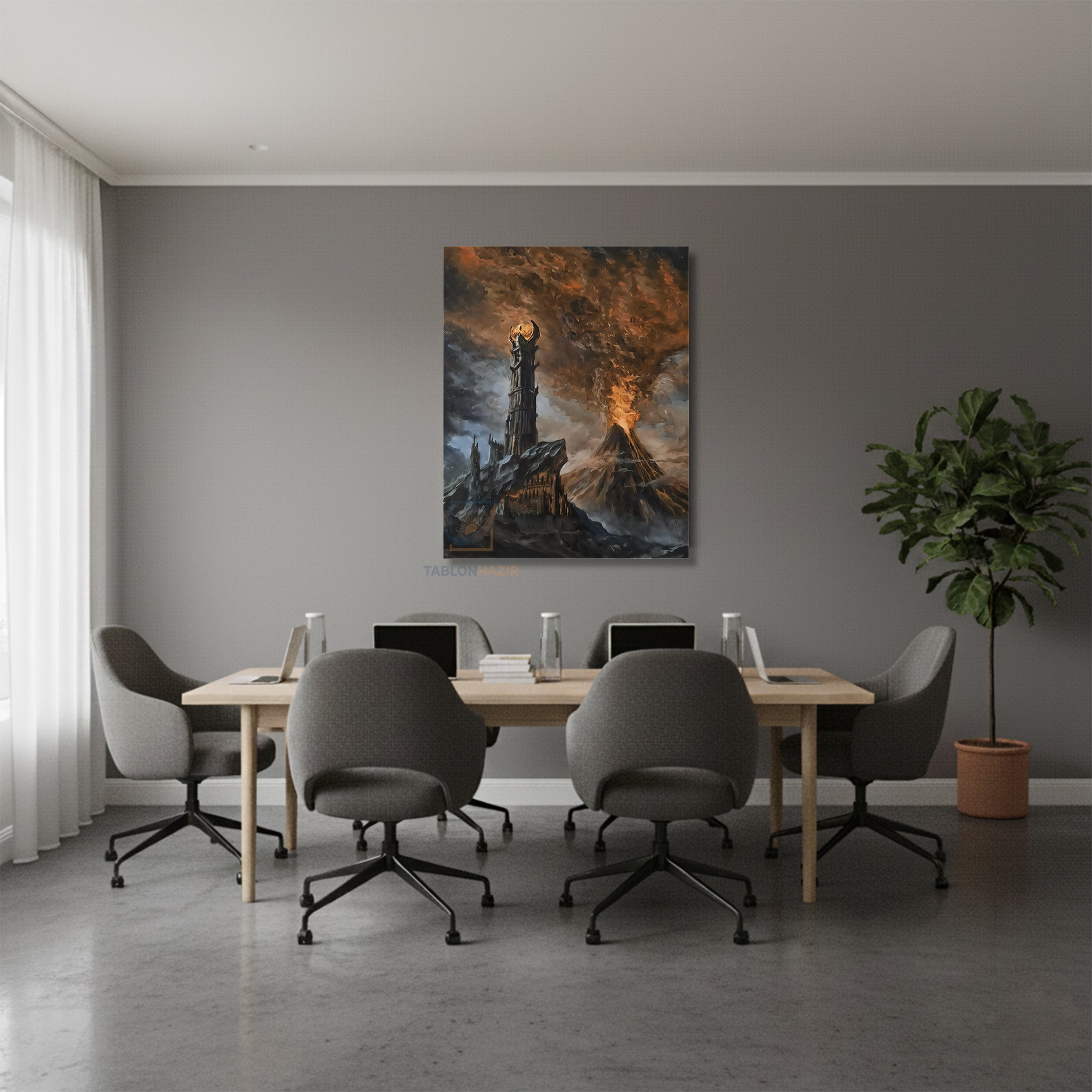 Dikey Kanvas Tablo Salon Duvar Tablosu Mordor Lotr Realistik Yeni Ev Hediyesi Ofis Tablosu