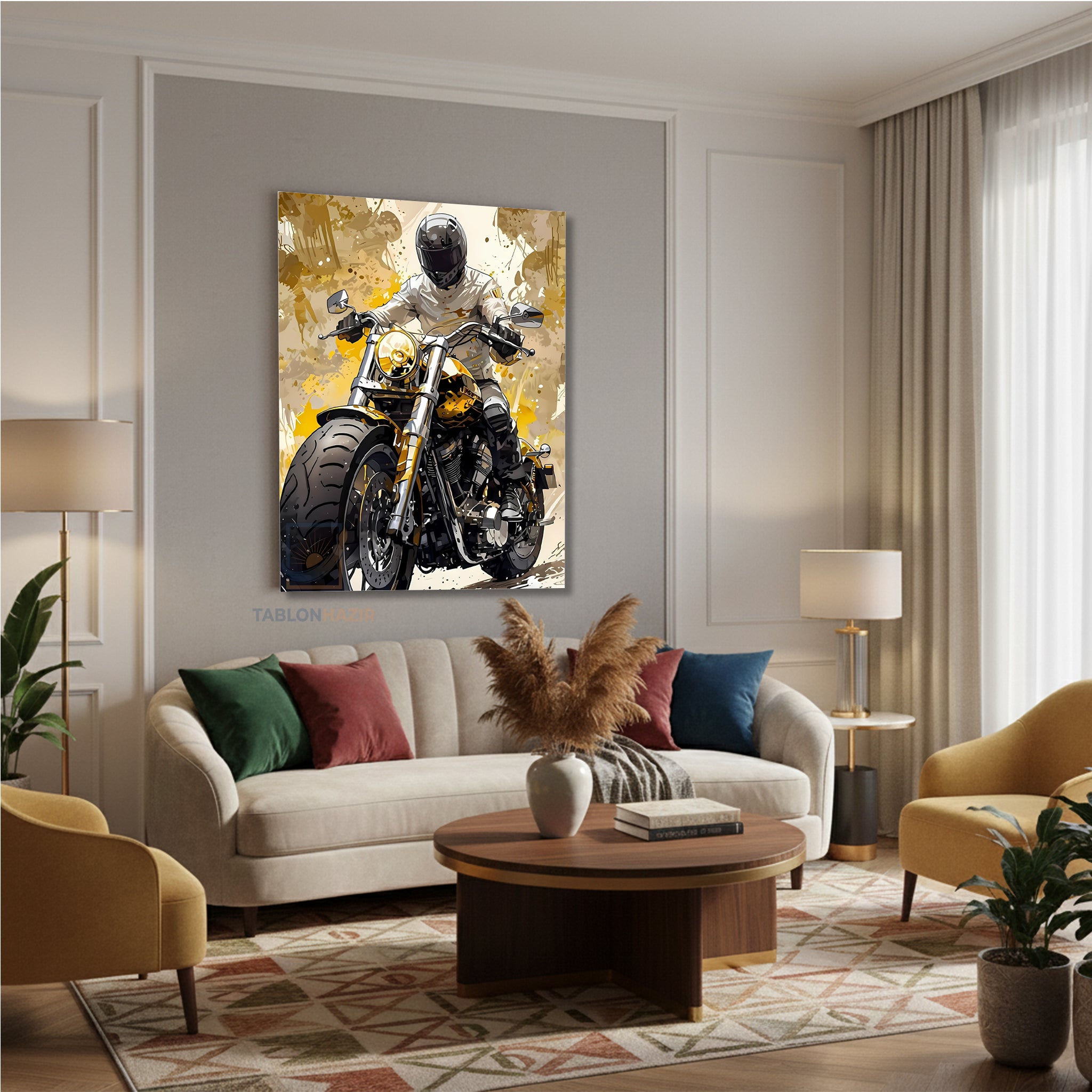 Dikey Kanvas Tablo Salon Duvar Tablosu Moto2 Yeni Ev Hediyesi Ofis Tablosu