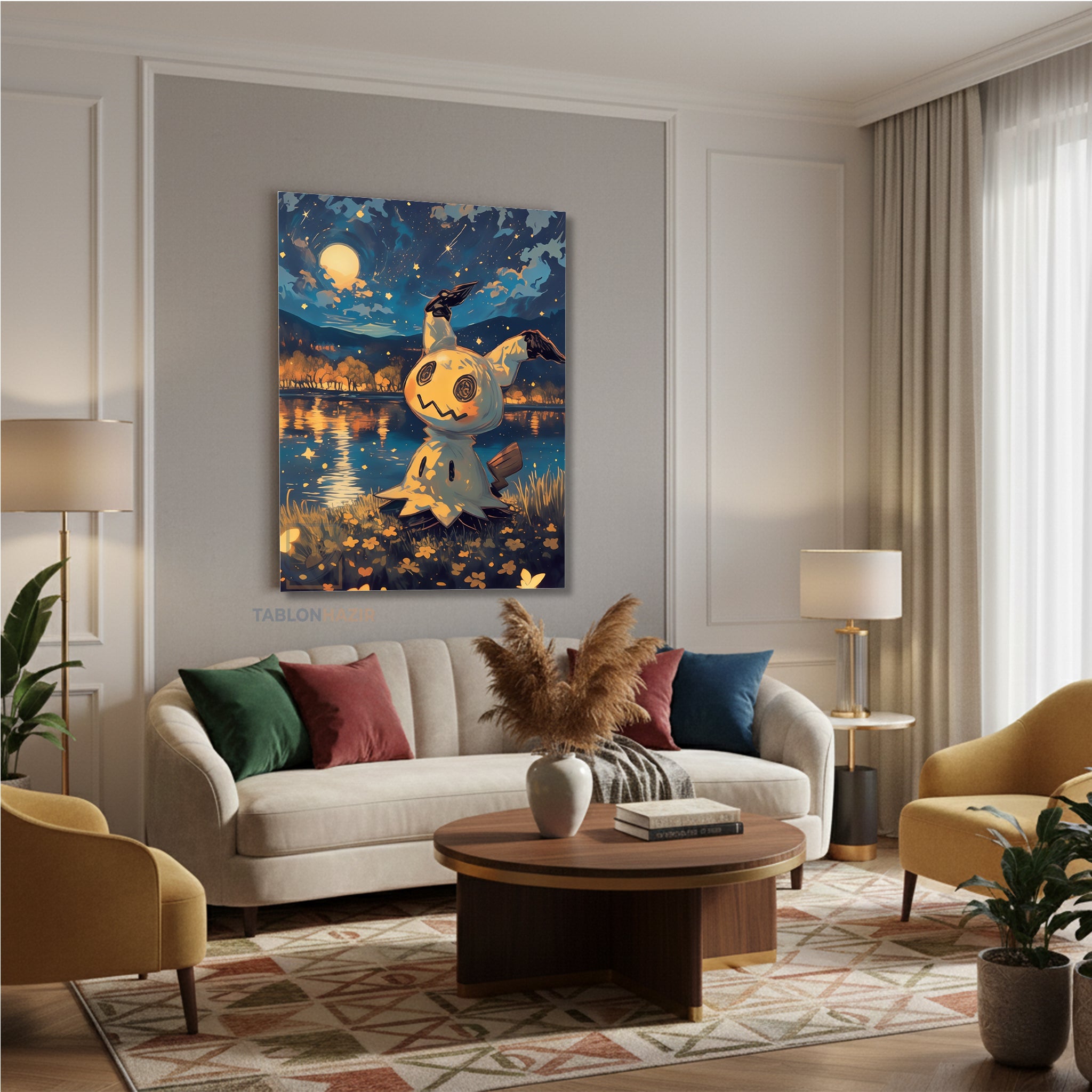 Dikey Kanvas Tablo Salon Duvar Tablosu Pika Yeni Ev Hediyesi Ofis Tablosu