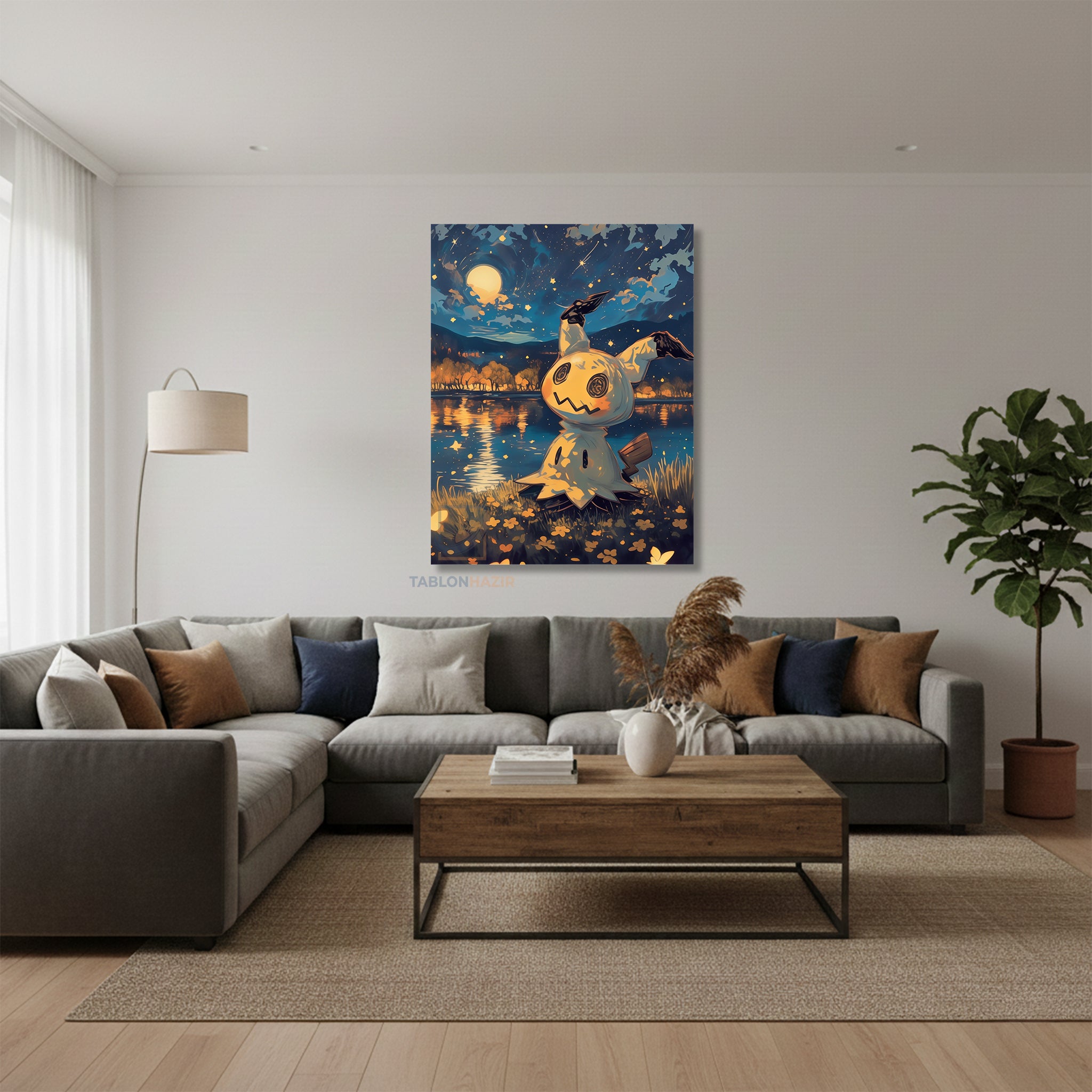 Dikey Kanvas Tablo Salon Duvar Tablosu Pika Yeni Ev Hediyesi Ofis Tablosu