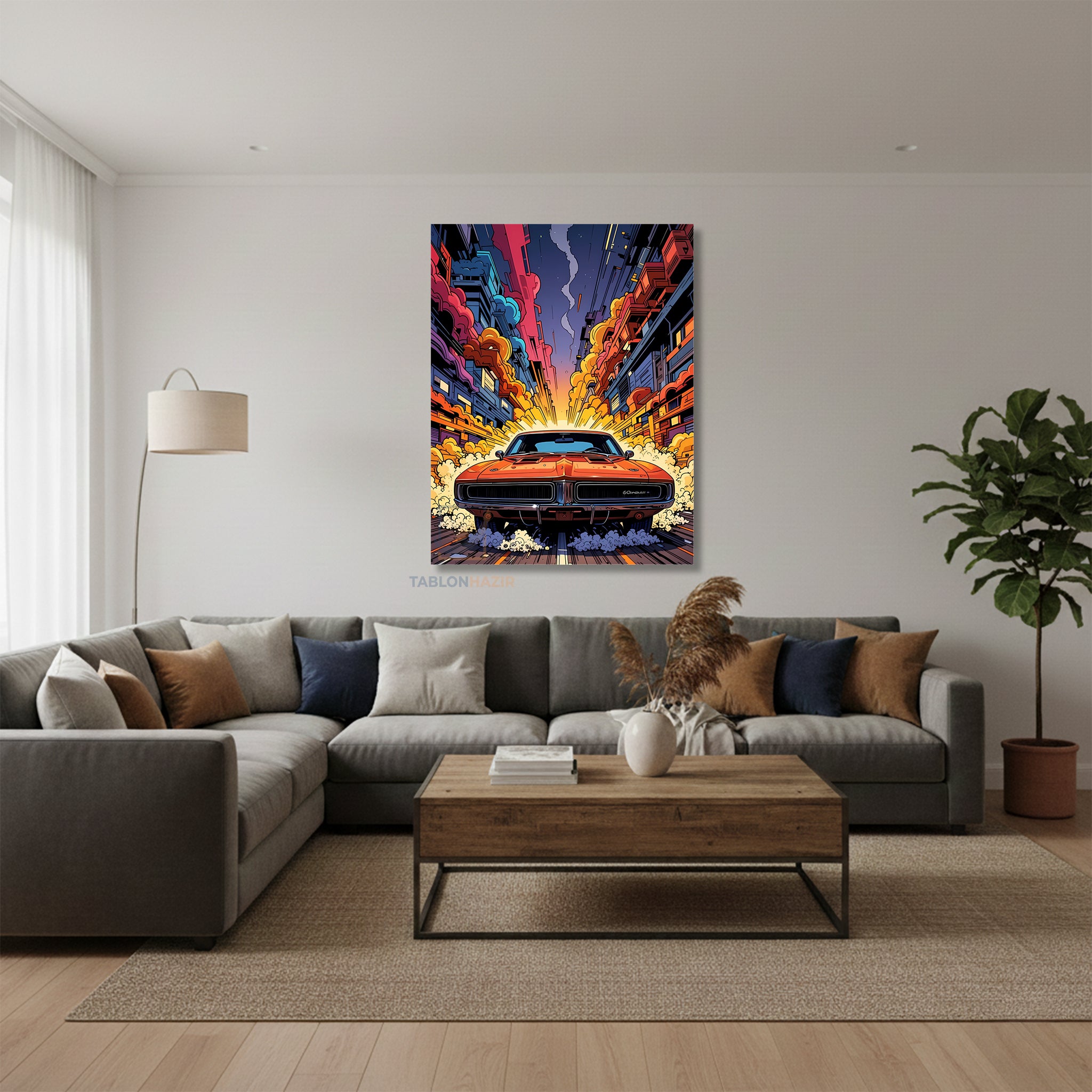 Dikey Kanvas Tablo Salon Duvar Tablosu Renklidumanaraba Yeni Ev Hediyesi Ofis Tablosu