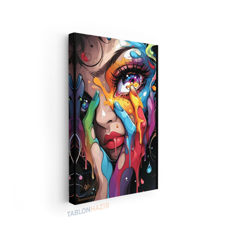 Dikey Kanvas Tablo Salon Duvar Tablosu Renkligöz Yeni Ev Hediyesi Ofis Tablosu