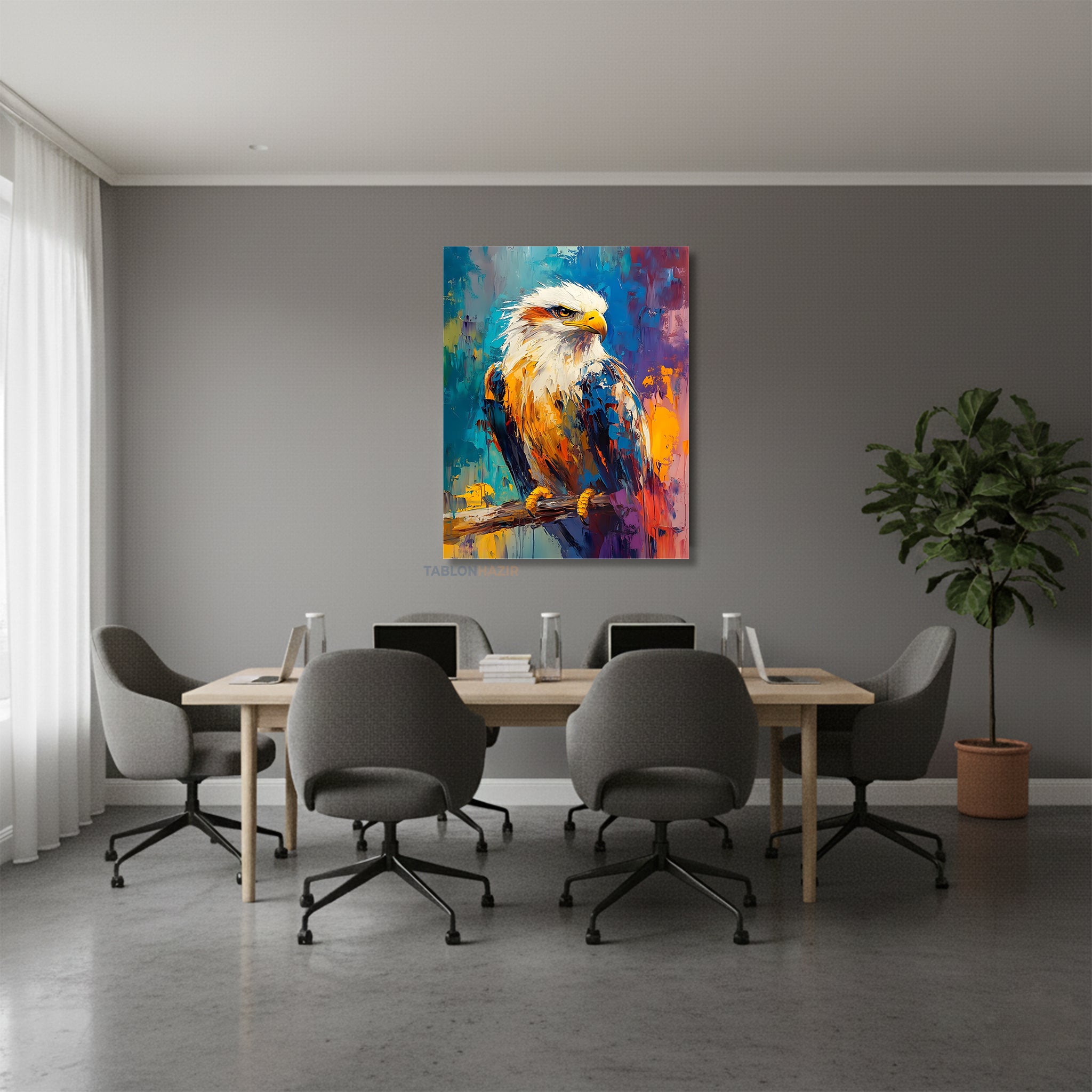 Dikey Kanvas Tablo Salon Duvar Tablosu Renklikartal Yeni Ev Hediyesi Ofis Tablosu