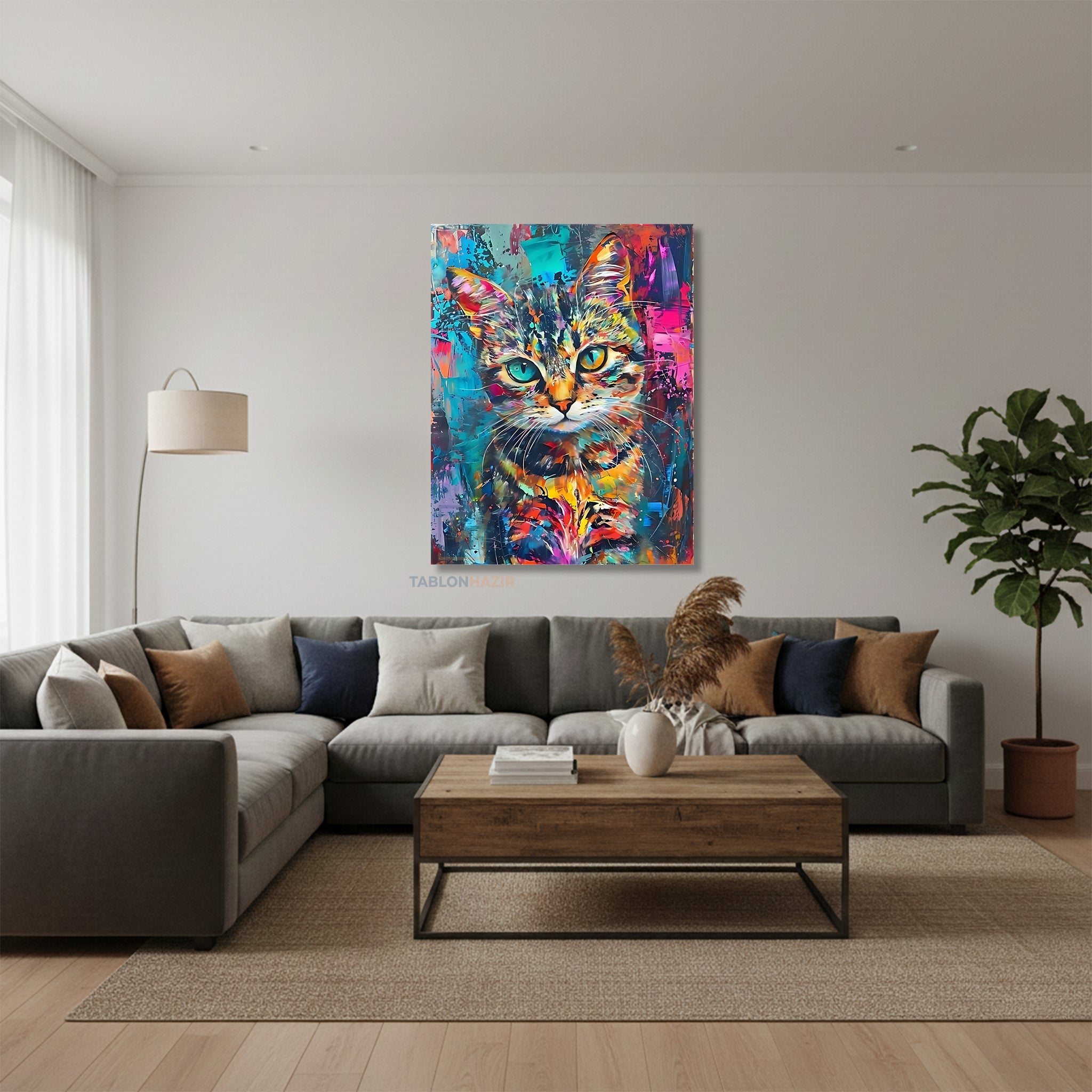 Dikey Kanvas Tablo Salon Duvar Tablosu Renklikedi Yeni Ev Hediyesi Ofis Tablosu