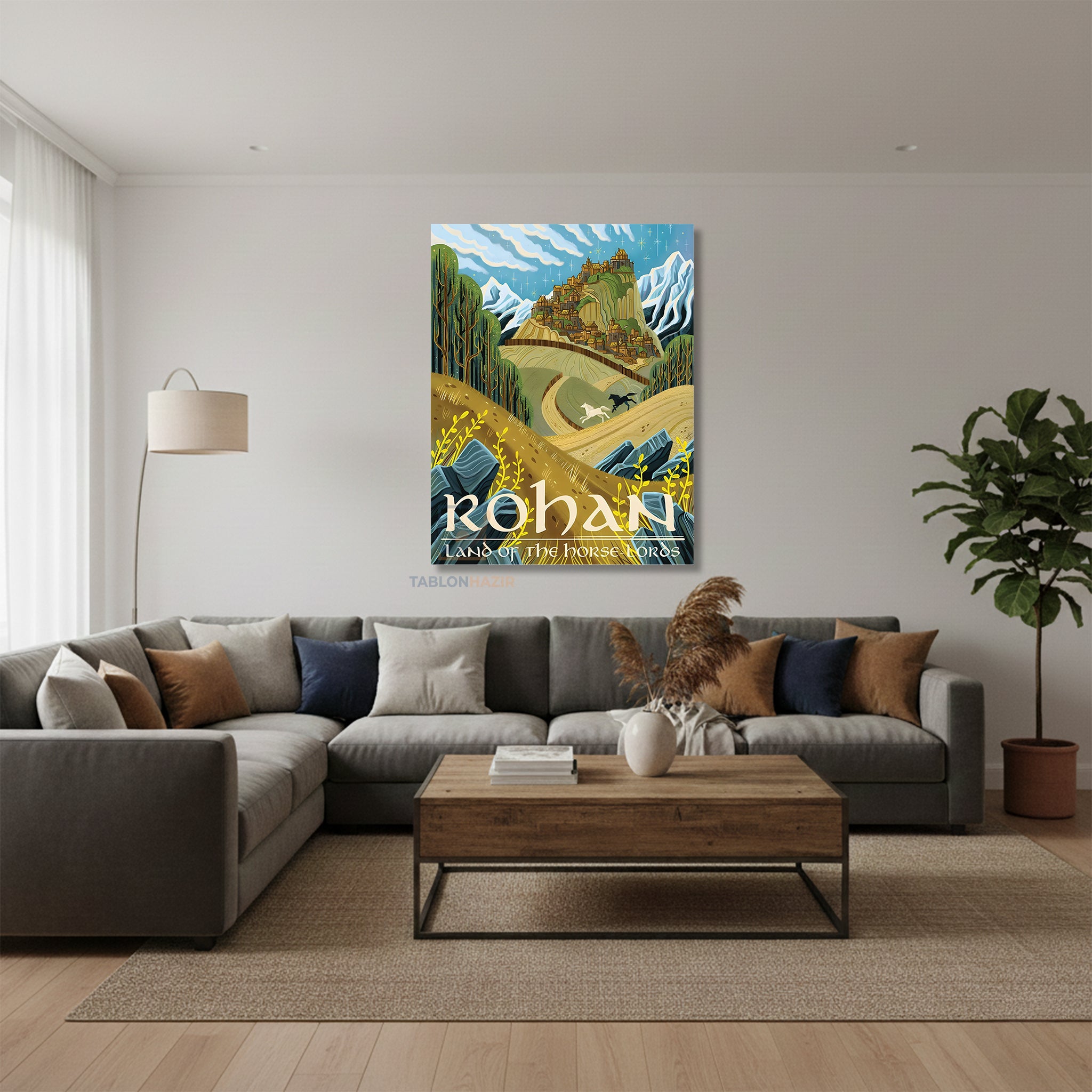 Dikey Kanvas Tablo Salon Duvar Tablosu Rohan Yeni Ev Hediyesi Ofis Tablosu