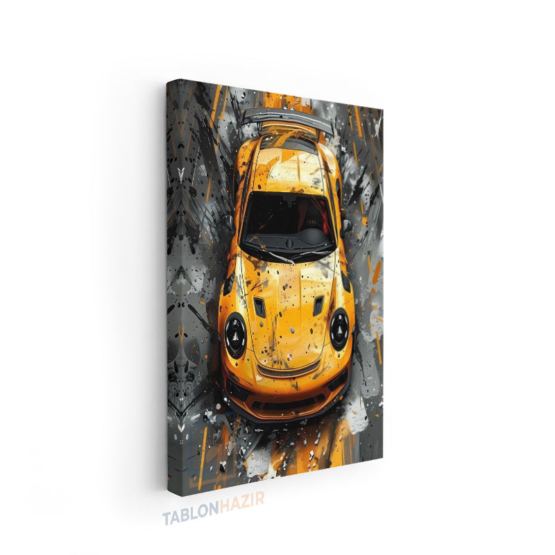 Dikey Kanvas Tablo Salon Duvar Tablosu Sarıaraba Yeni Ev Hediyesi Ofis Tablosu