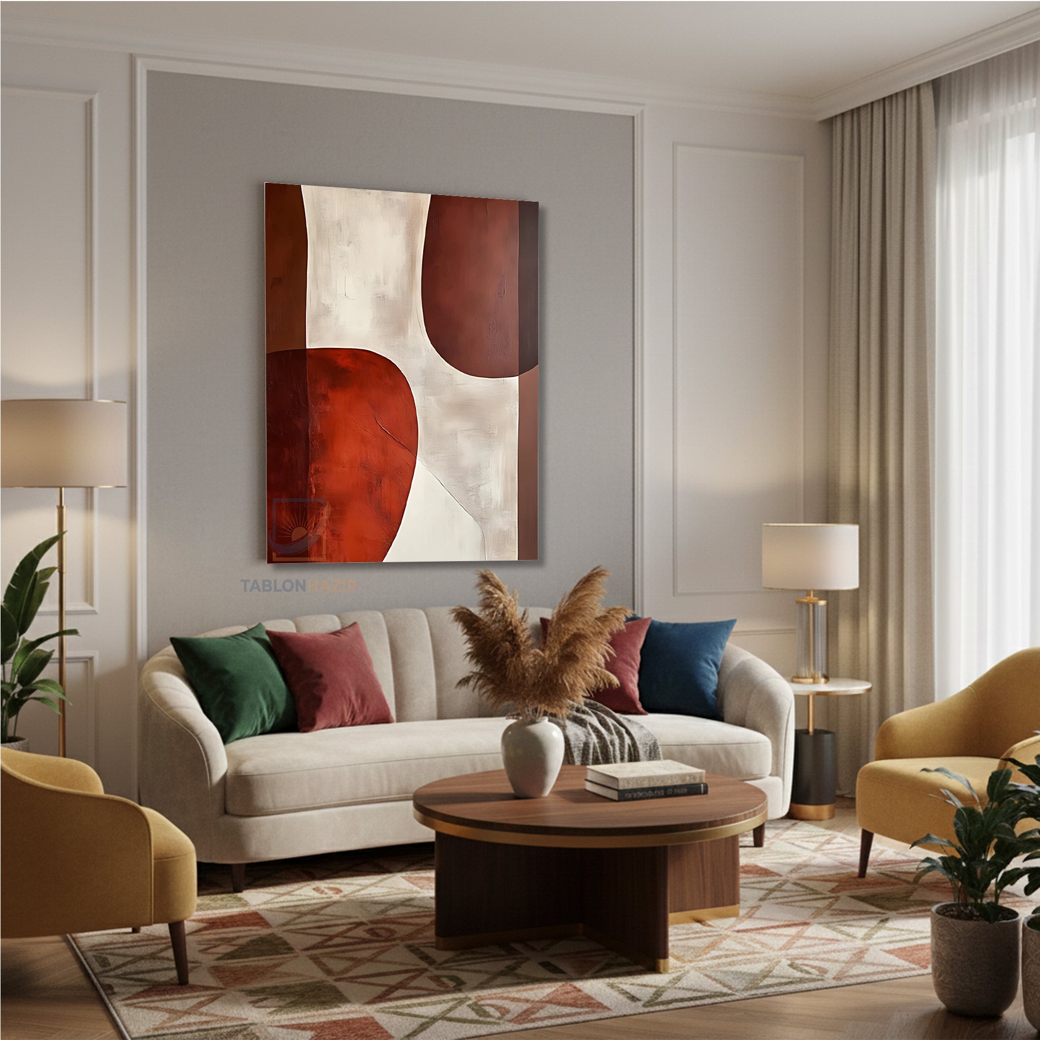 Dikey Kanvas Tablo Salon Duvar Tablosu Soyut 0001 Yeni Ev Hediyesi Ofis Tablosu