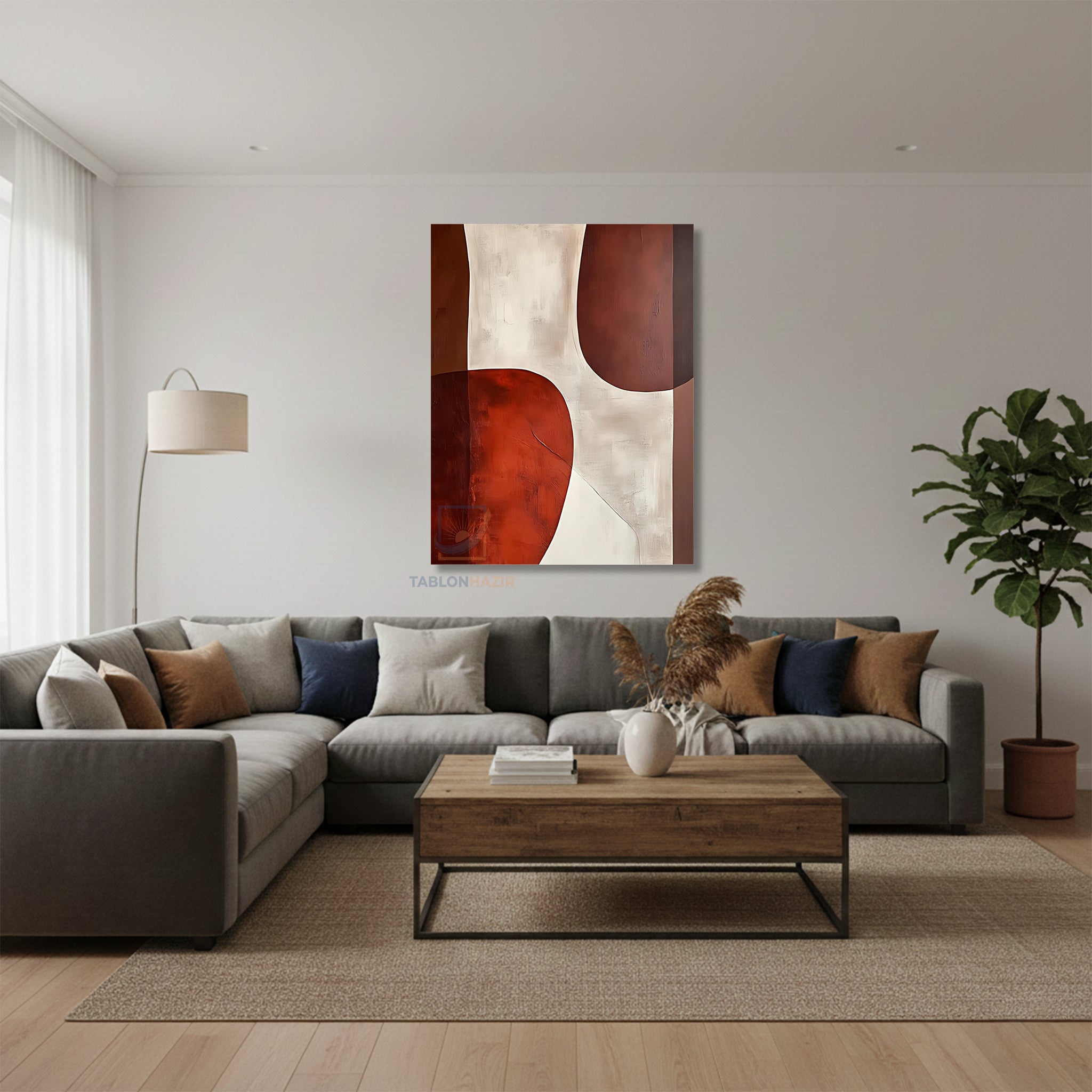 Dikey Kanvas Tablo Salon Duvar Tablosu Soyut 0001 Yeni Ev Hediyesi Ofis Tablosu