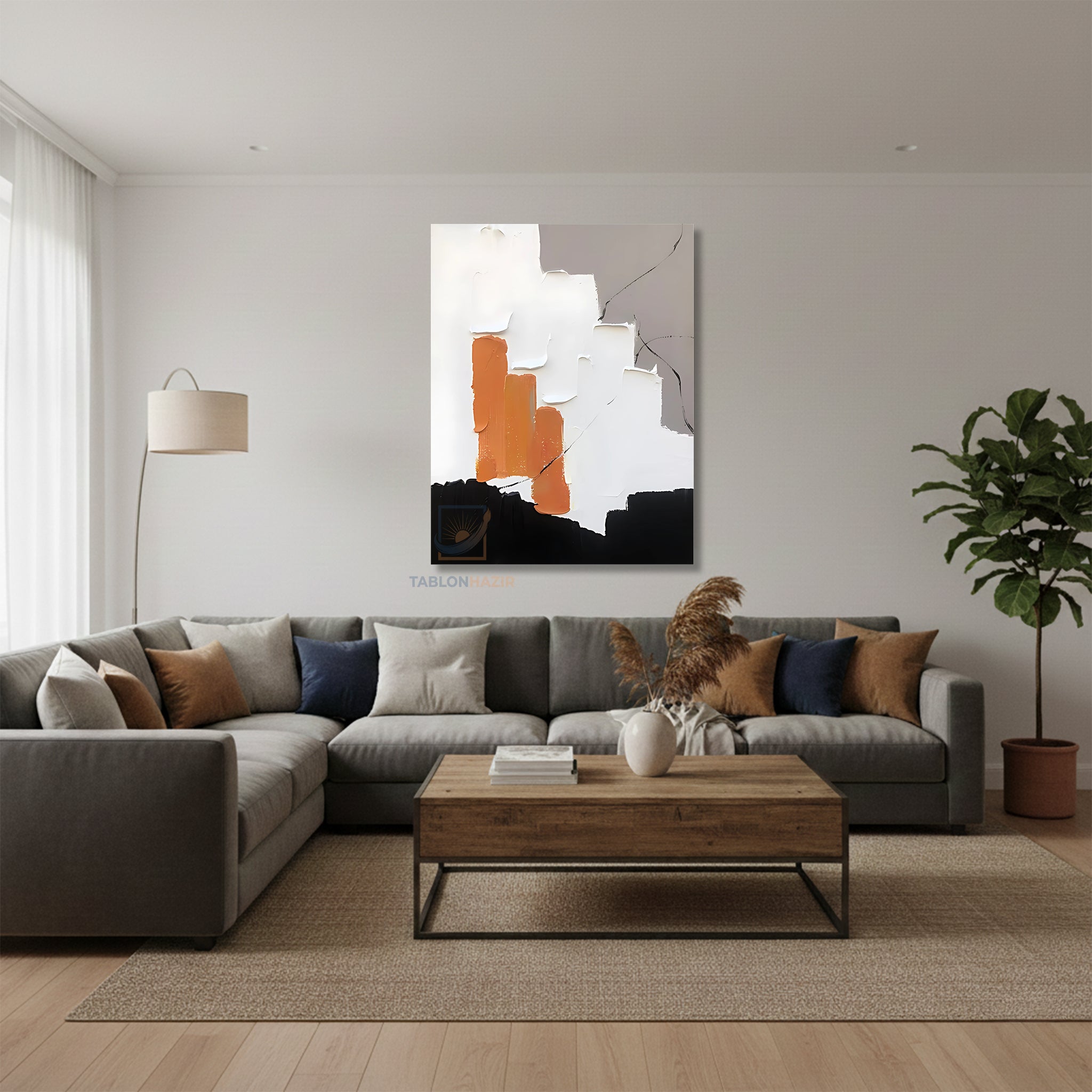 Dikey Kanvas Tablo Salon Duvar Tablosu Soyut 0004 Yeni Ev Hediyesi Ofis Tablosu