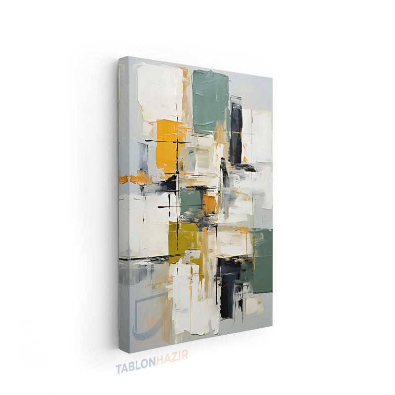 Dikey Kanvas Tablo Salon Duvar Tablosu Soyut 0009 Yeni Ev Hediyesi Ofis Tablosu