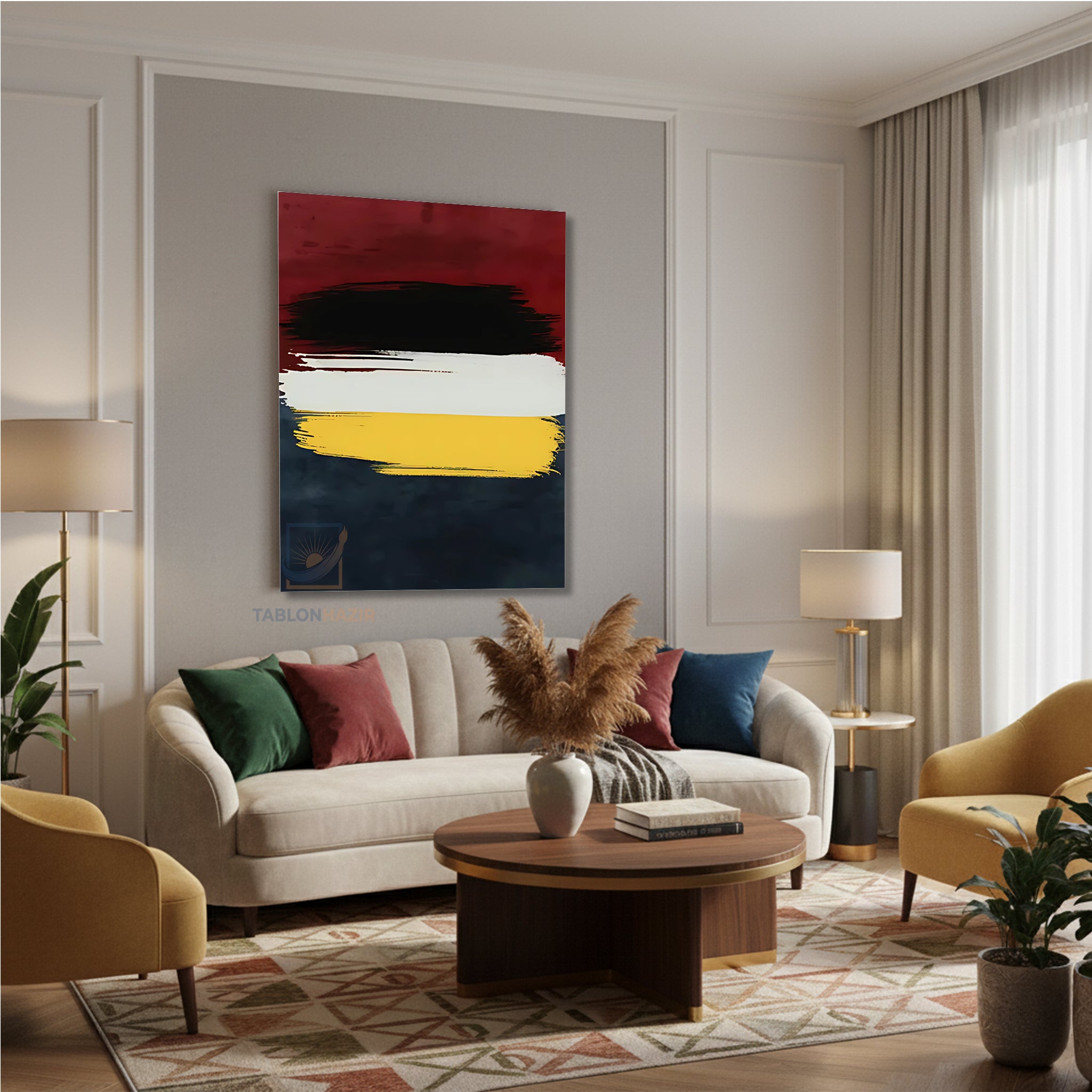 Dikey Kanvas Tablo Salon Duvar Tablosu Soyut 0011 Yeni Ev Hediyesi Ofis Tablosu