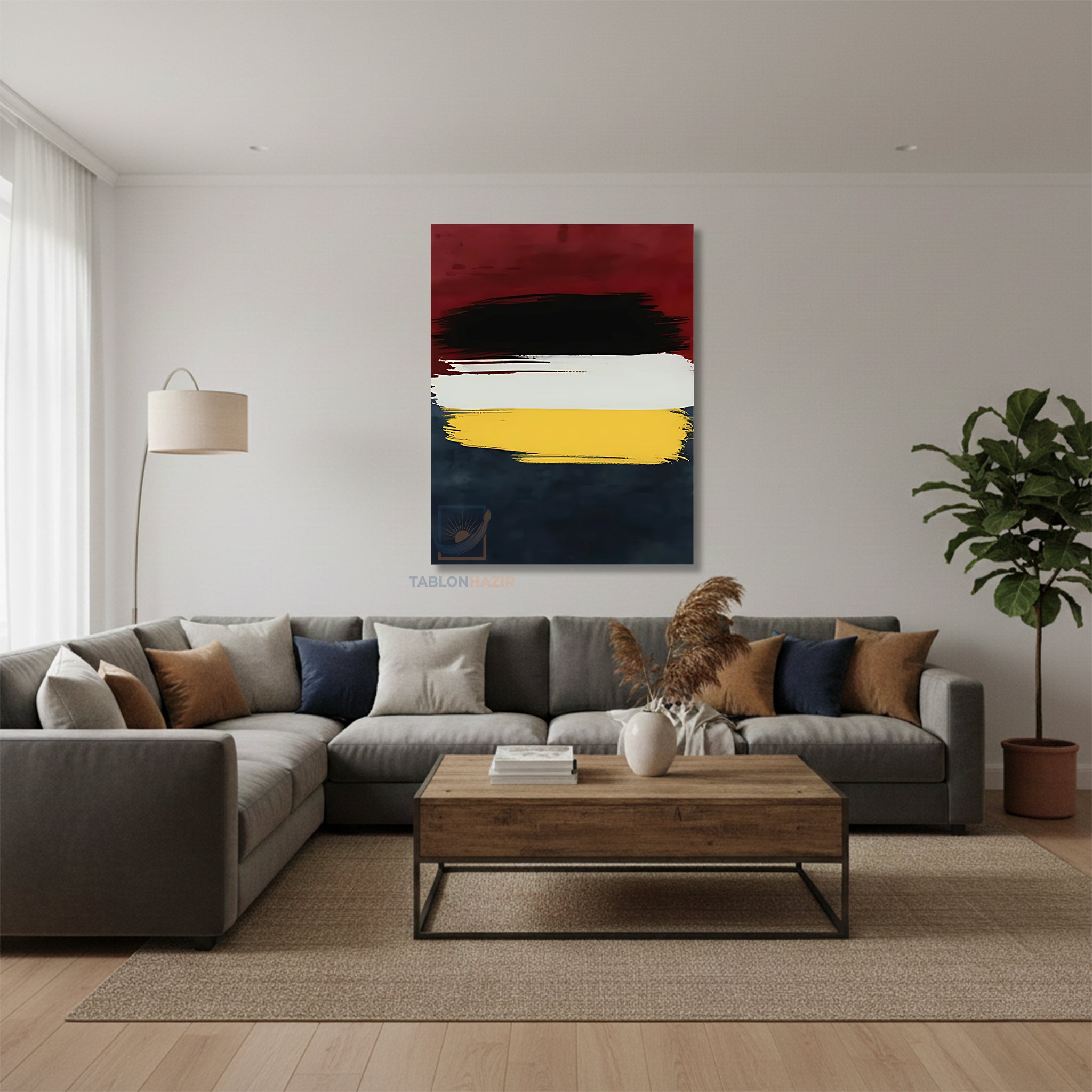 Dikey Kanvas Tablo Salon Duvar Tablosu Soyut 0011 Yeni Ev Hediyesi Ofis Tablosu