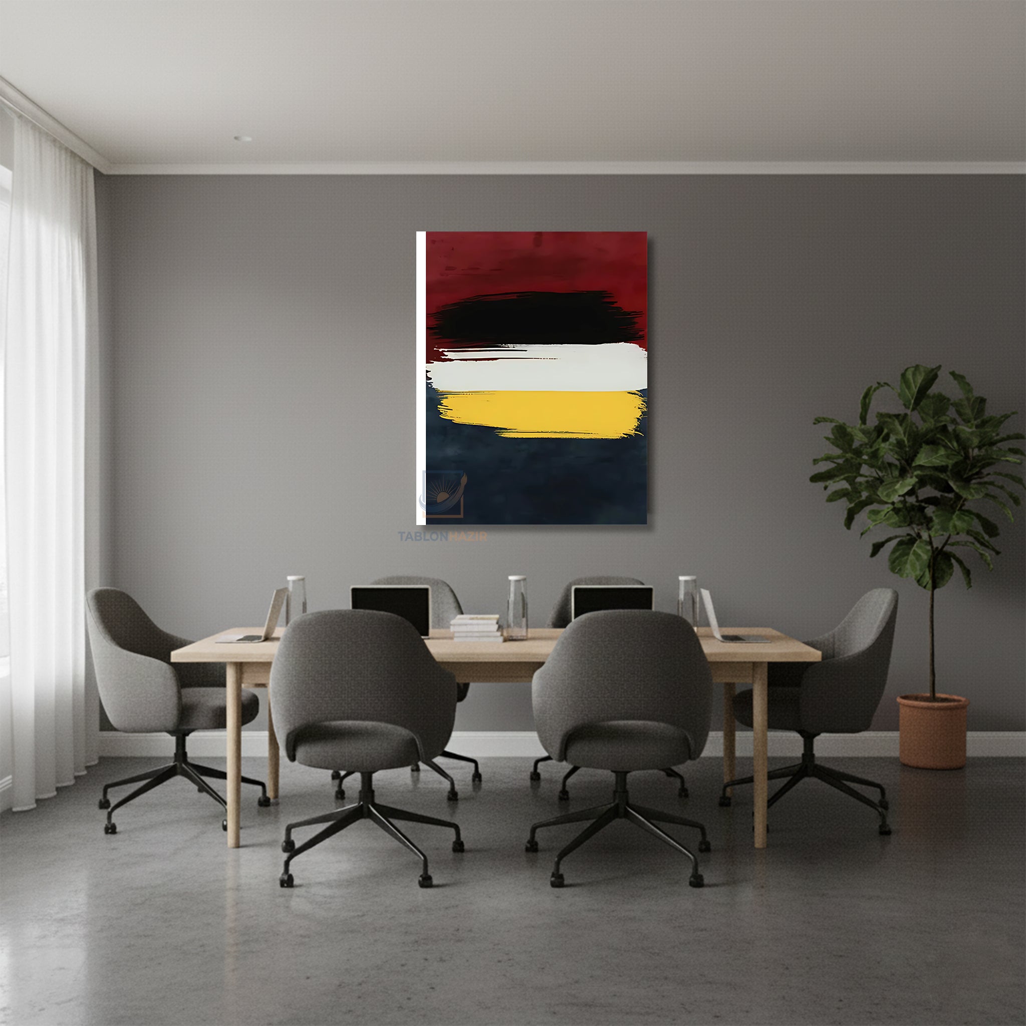 Dikey Kanvas Tablo Salon Duvar Tablosu Soyut 0012 Yeni Ev Hediyesi Ofis Tablosu