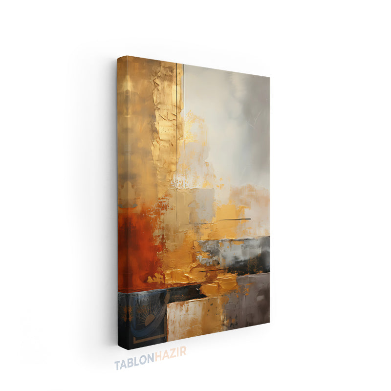 Dikey Kanvas Tablo Salon Duvar Tablosu Soyut 0014 Yeni Ev Hediyesi Ofis Tablosu
