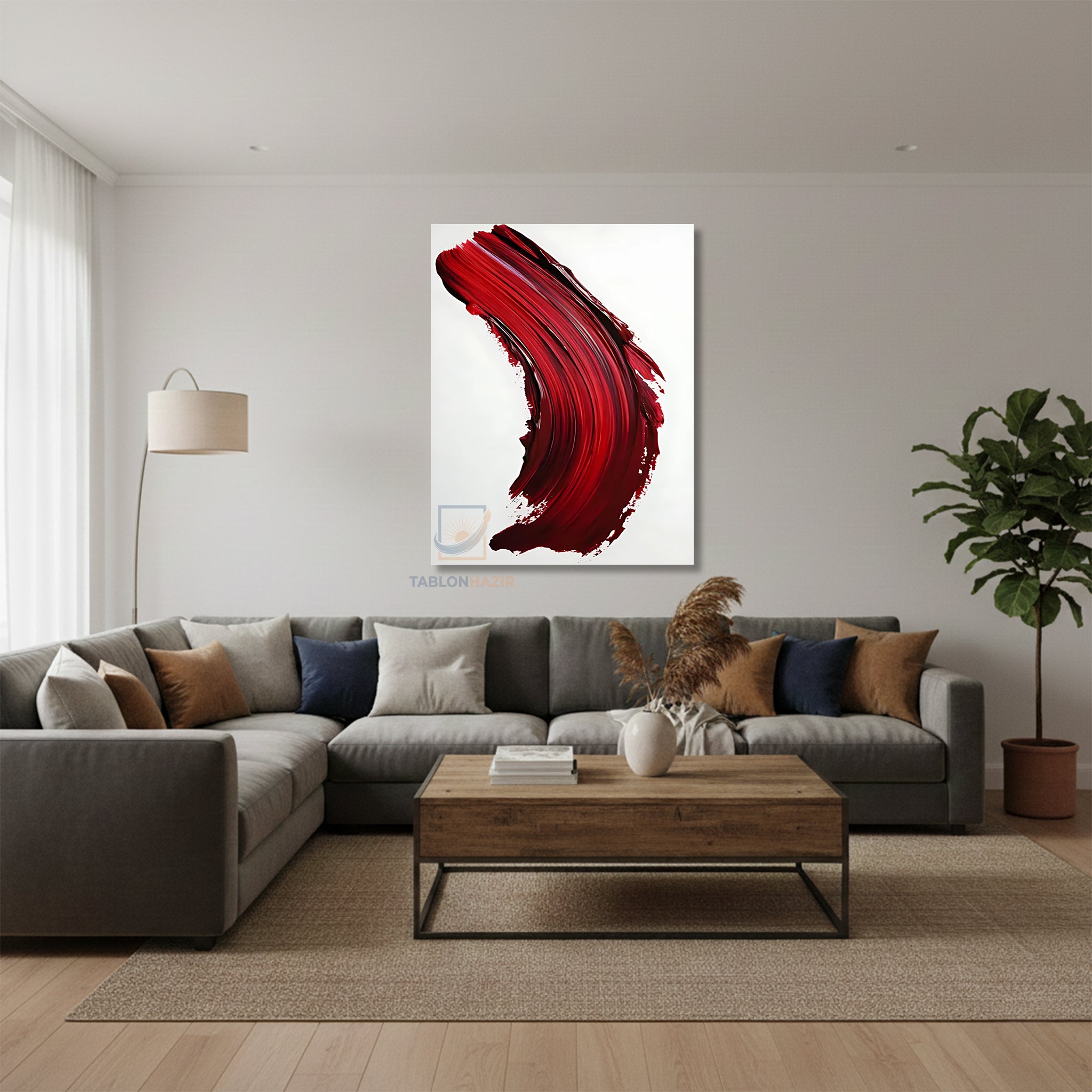 Dikey Kanvas Tablo Salon Duvar Tablosu Soyut 0015 Yeni Ev Hediyesi Ofis Tablosu