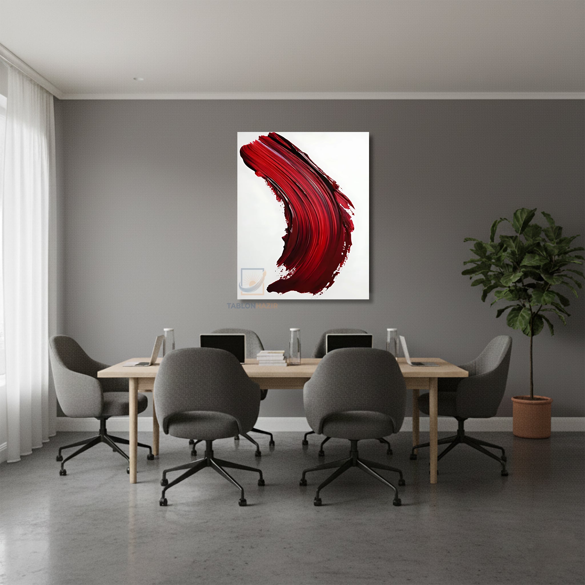 Dikey Kanvas Tablo Salon Duvar Tablosu Soyut 0015 Yeni Ev Hediyesi Ofis Tablosu