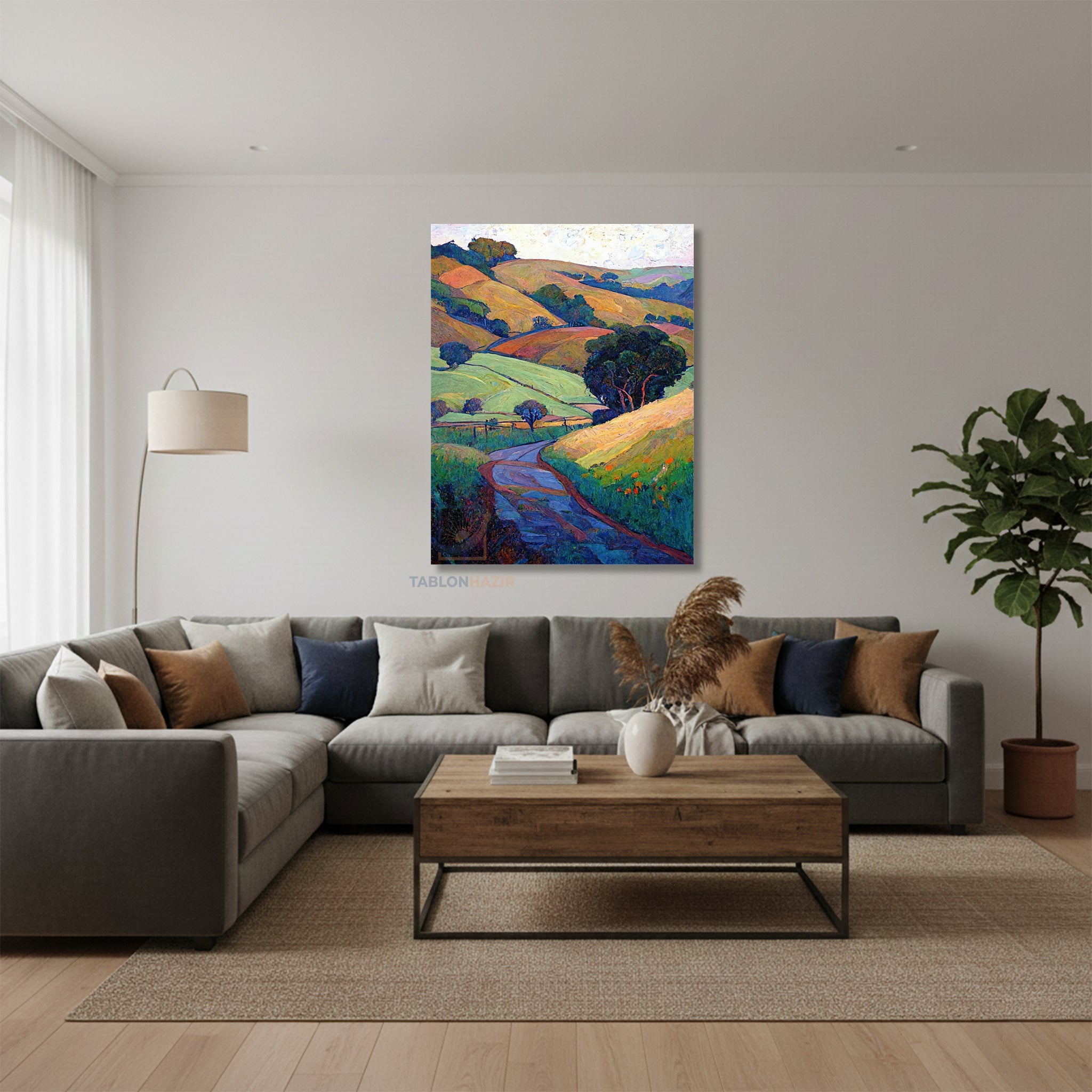 Dikey Kanvas Tablo Salon Duvar Tablosu Soyut 0017 Yeni Ev Hediyesi Ofis Tablosu