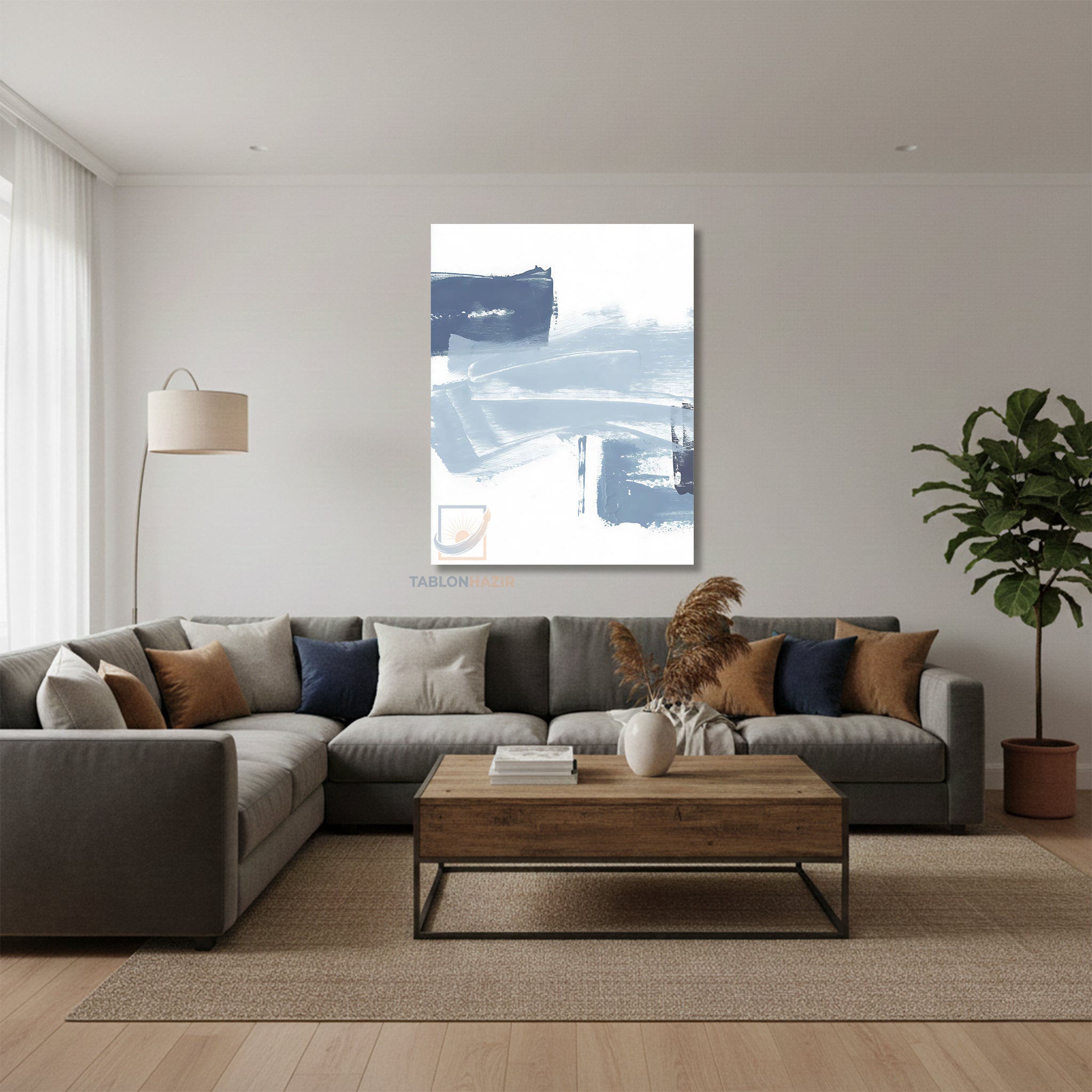 Dikey Kanvas Tablo Salon Duvar Tablosu Soyut 0019 Yeni Ev Hediyesi Ofis Tablosu