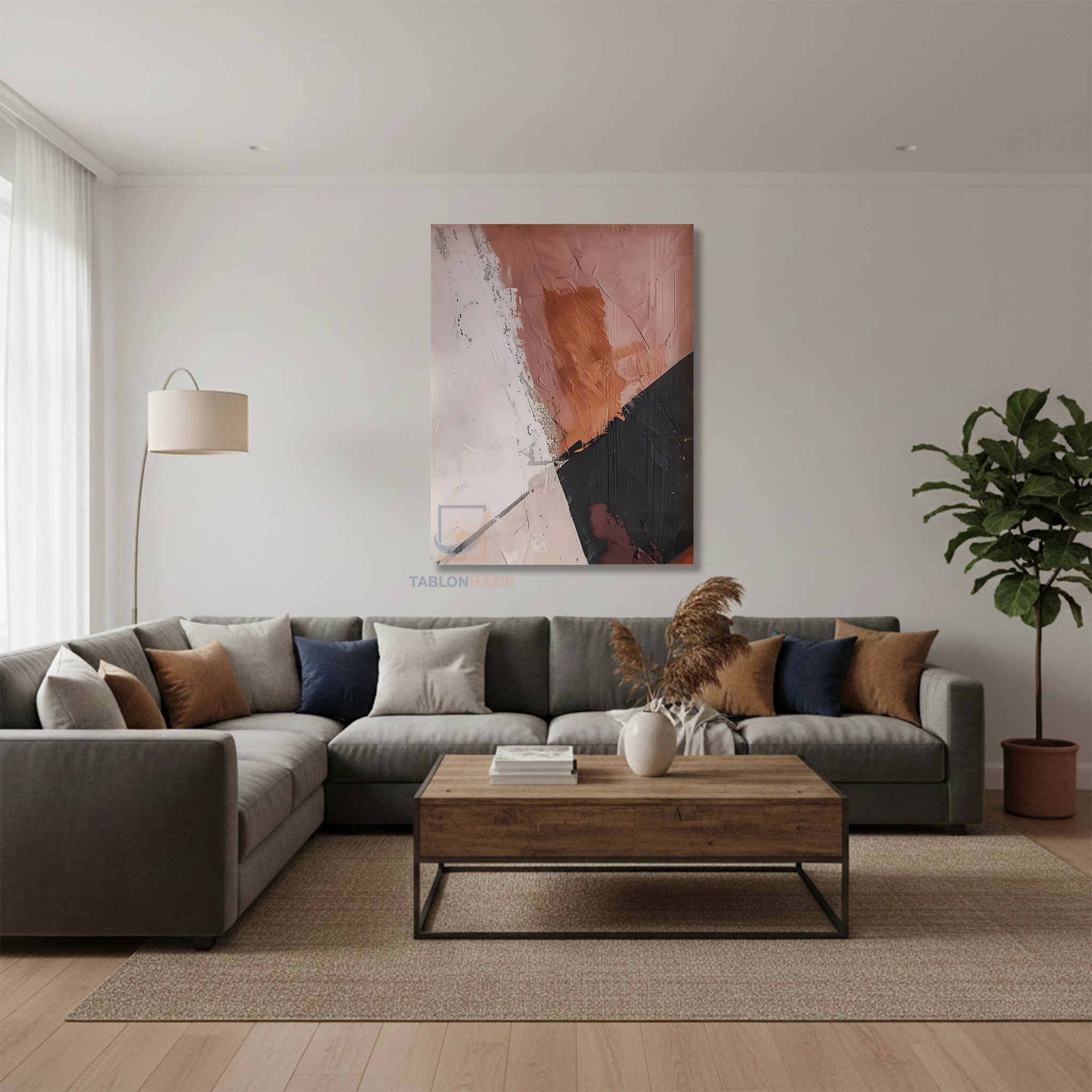 Dikey Kanvas Tablo Salon Duvar Tablosu Soyut 0020 Yeni Ev Hediyesi Ofis Tablosu