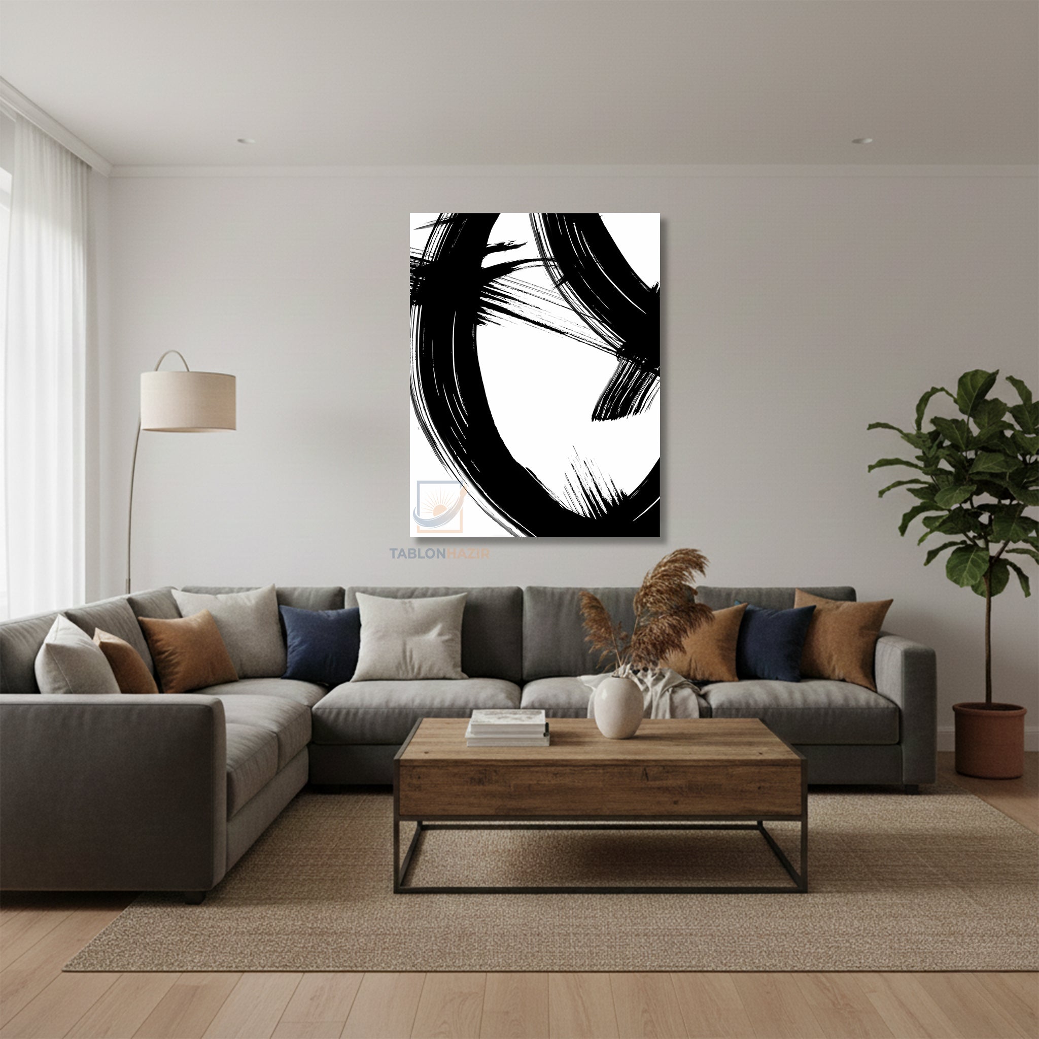 Dikey Kanvas Tablo Salon Duvar Tablosu Soyut 0021 Yeni Ev Hediyesi Ofis Tablosu