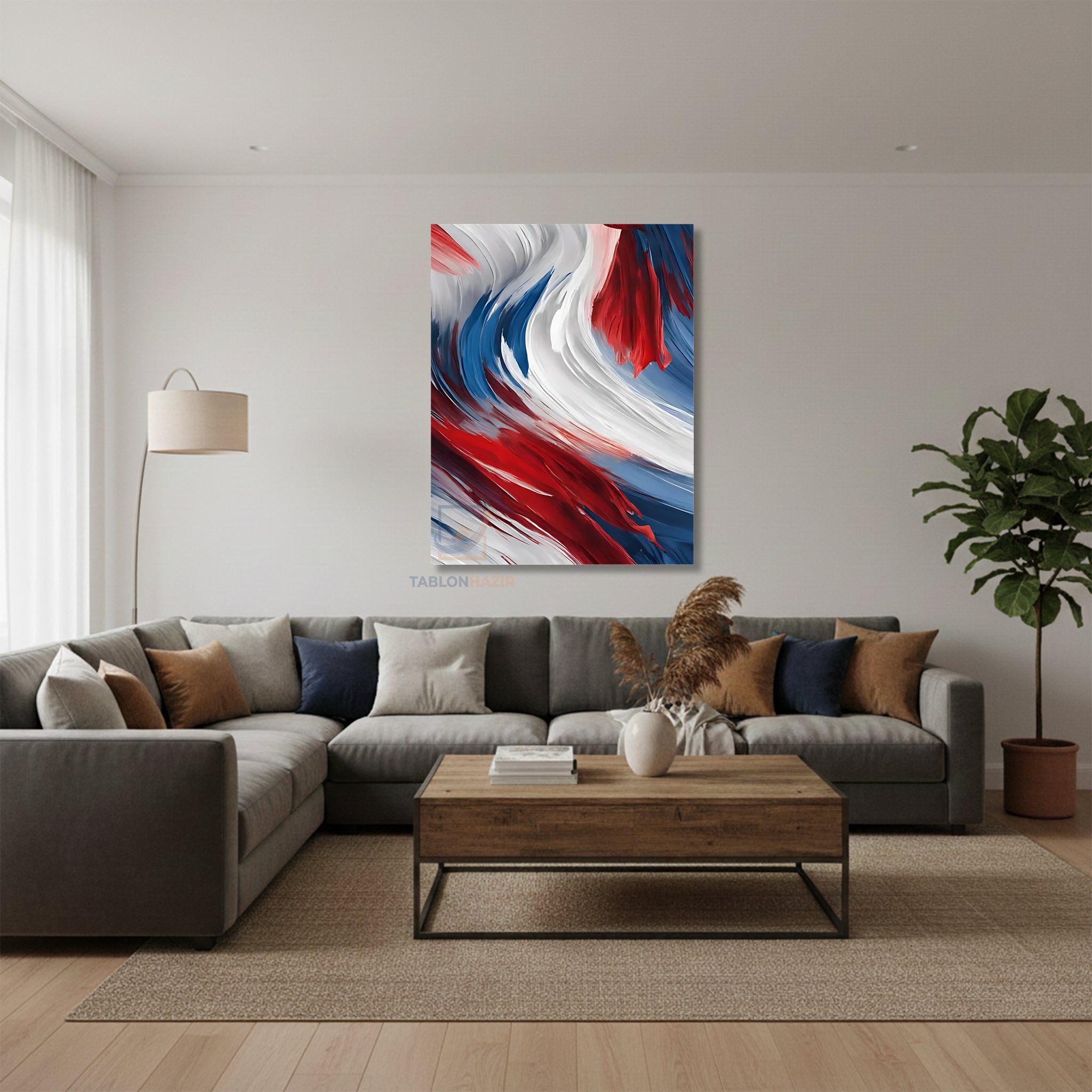 Dikey Kanvas Tablo Salon Duvar Tablosu Soyut 0023 Yeni Ev Hediyesi Ofis Tablosu