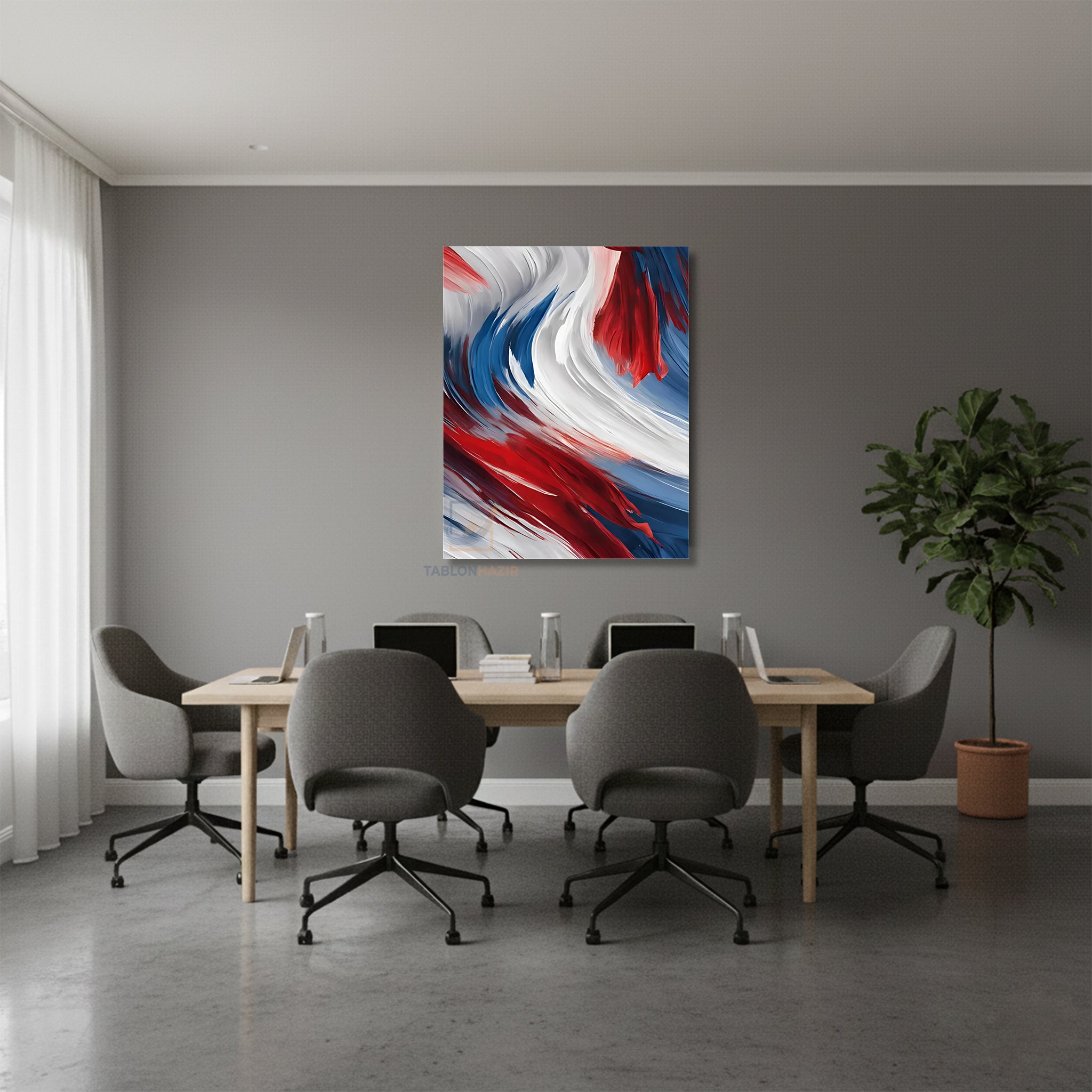 Dikey Kanvas Tablo Salon Duvar Tablosu Soyut 0023 Yeni Ev Hediyesi Ofis Tablosu