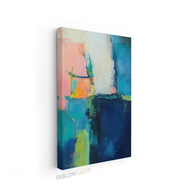 Dikey Kanvas Tablo Salon Duvar Tablosu Soyut 0024 Yeni Ev Hediyesi Ofis Tablosu