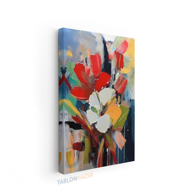 Dikey Kanvas Tablo Salon Duvar Tablosu Soyut 0025 Yeni Ev Hediyesi Ofis Tablosu