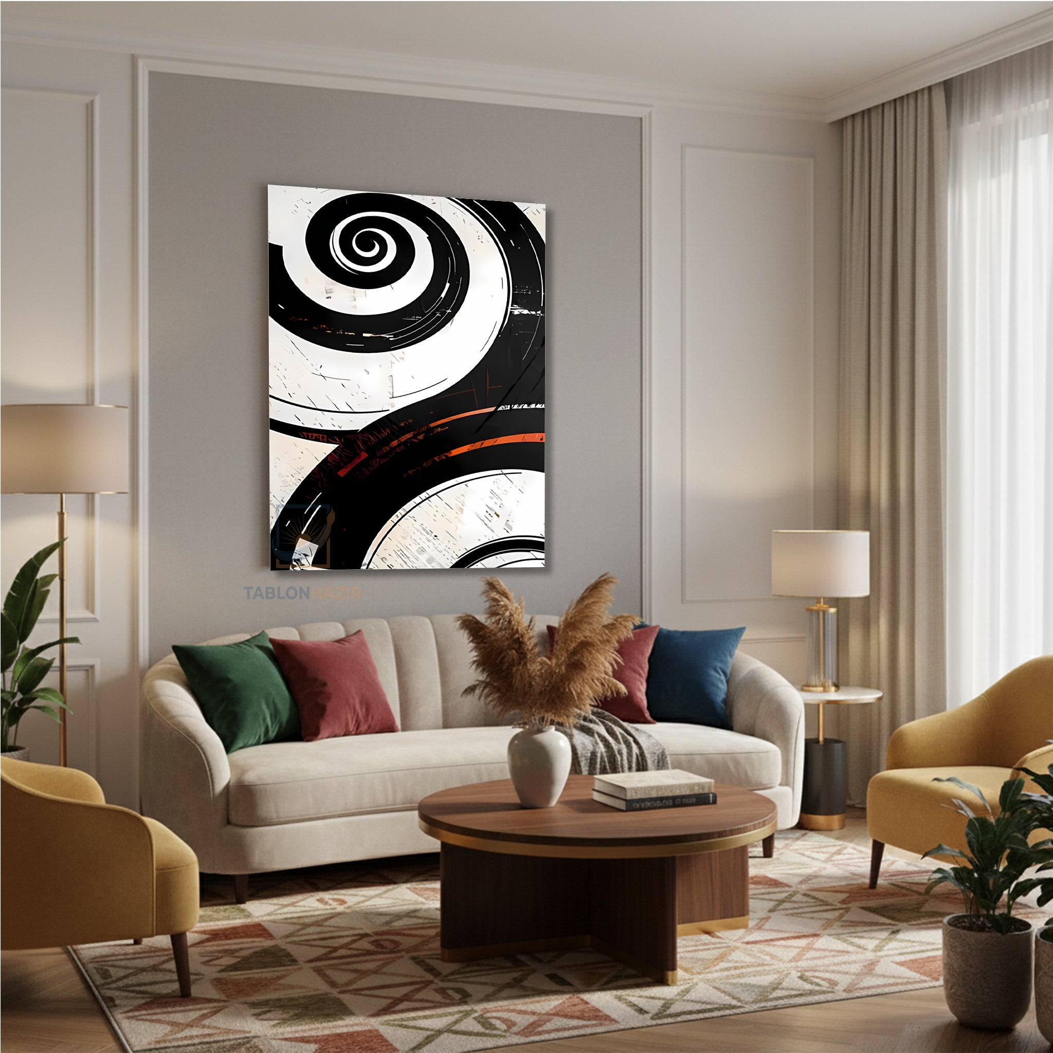 Dikey Kanvas Tablo Salon Duvar Tablosu Soyut 0027 2 Yeni Ev Hediyesi Ofis Tablosu