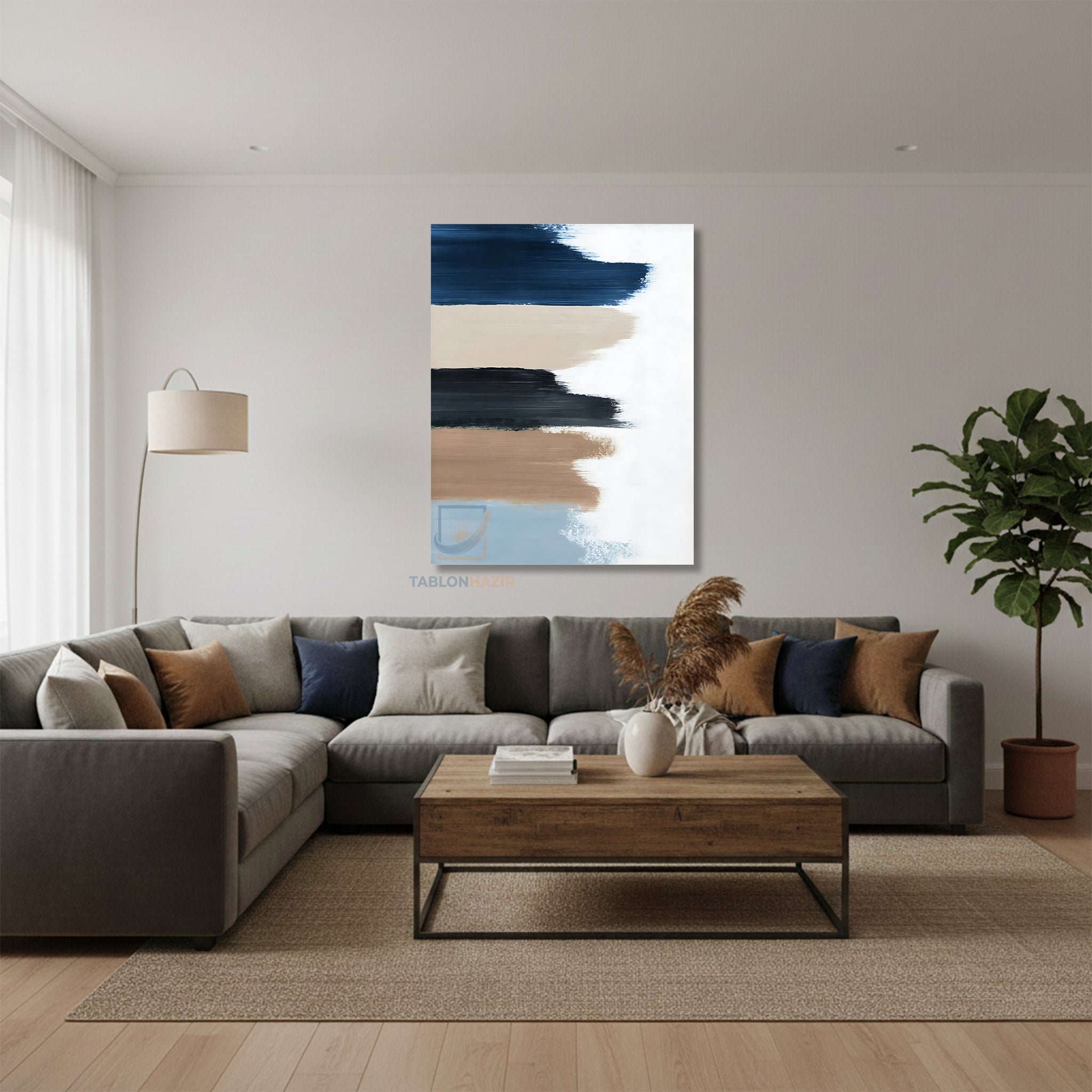 Dikey Kanvas Tablo Salon Duvar Tablosu Soyut 0028 Yeni Ev Hediyesi Ofis Tablosu