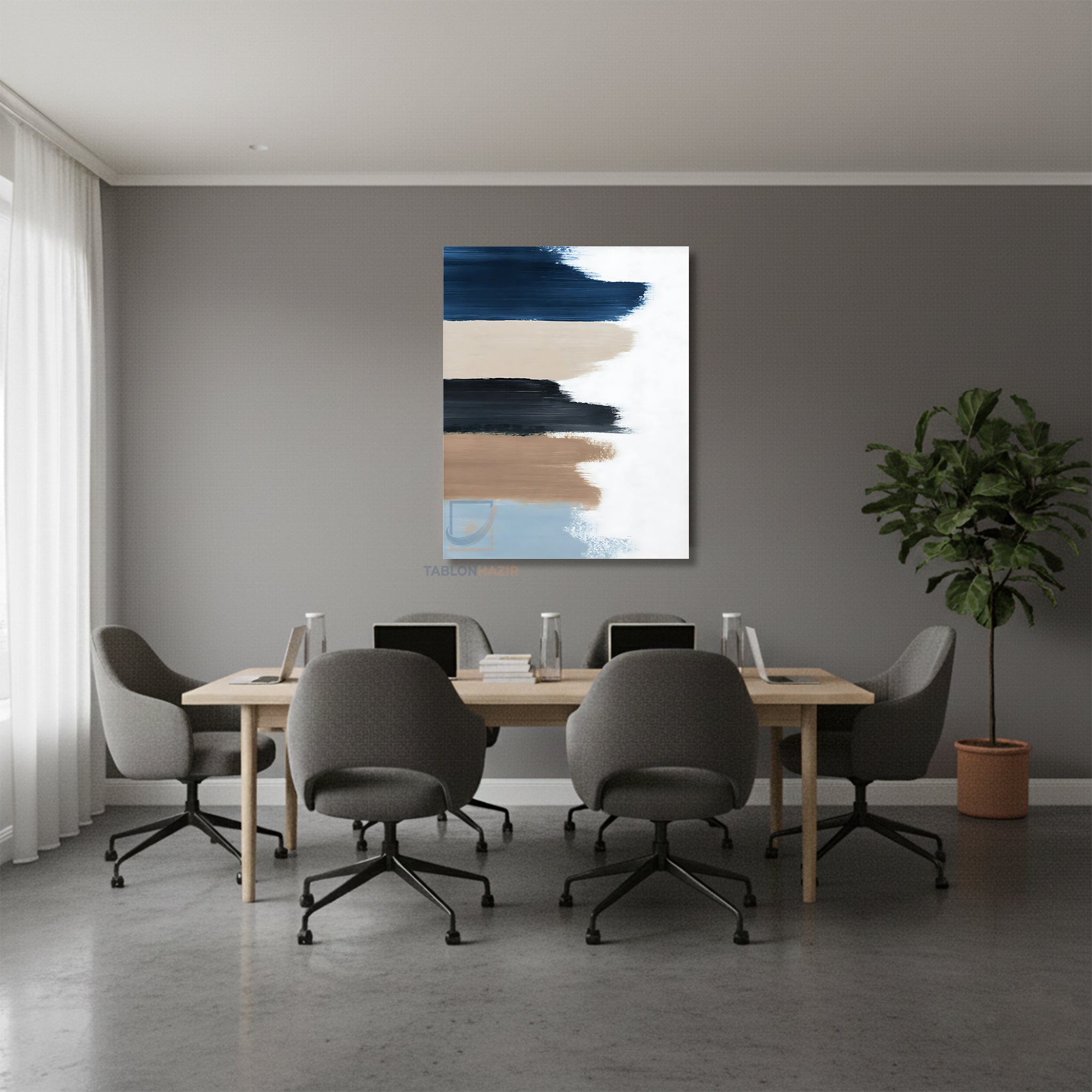 Dikey Kanvas Tablo Salon Duvar Tablosu Soyut 0028 Yeni Ev Hediyesi Ofis Tablosu