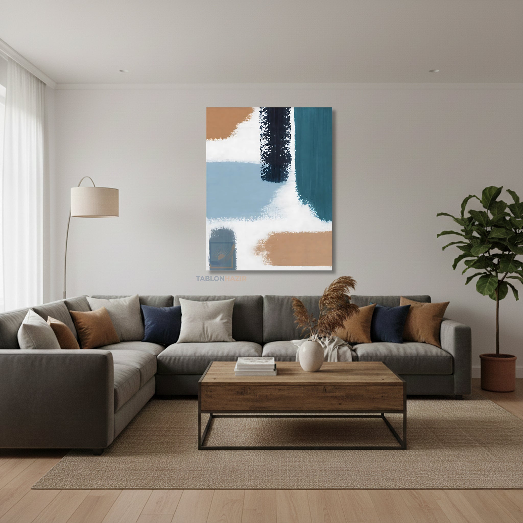 Dikey Kanvas Tablo Salon Duvar Tablosu Soyut 0030 Yeni Ev Hediyesi Ofis Tablosu