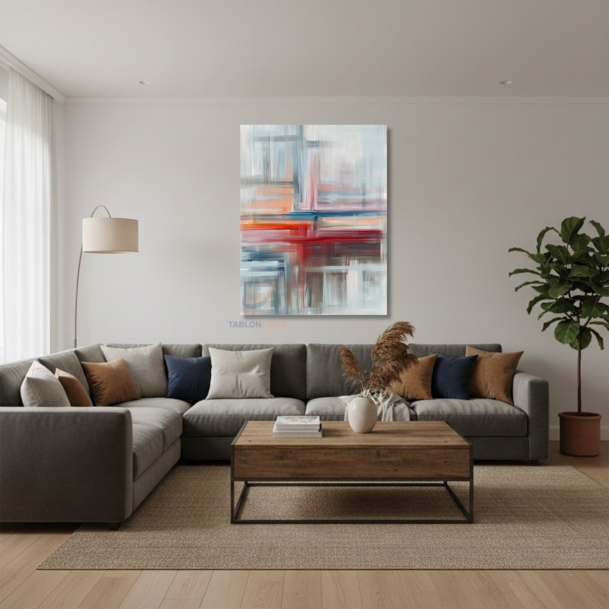 Dikey Kanvas Tablo Salon Duvar Tablosu Soyut 0031 Yeni Ev Hediyesi Ofis Tablosu