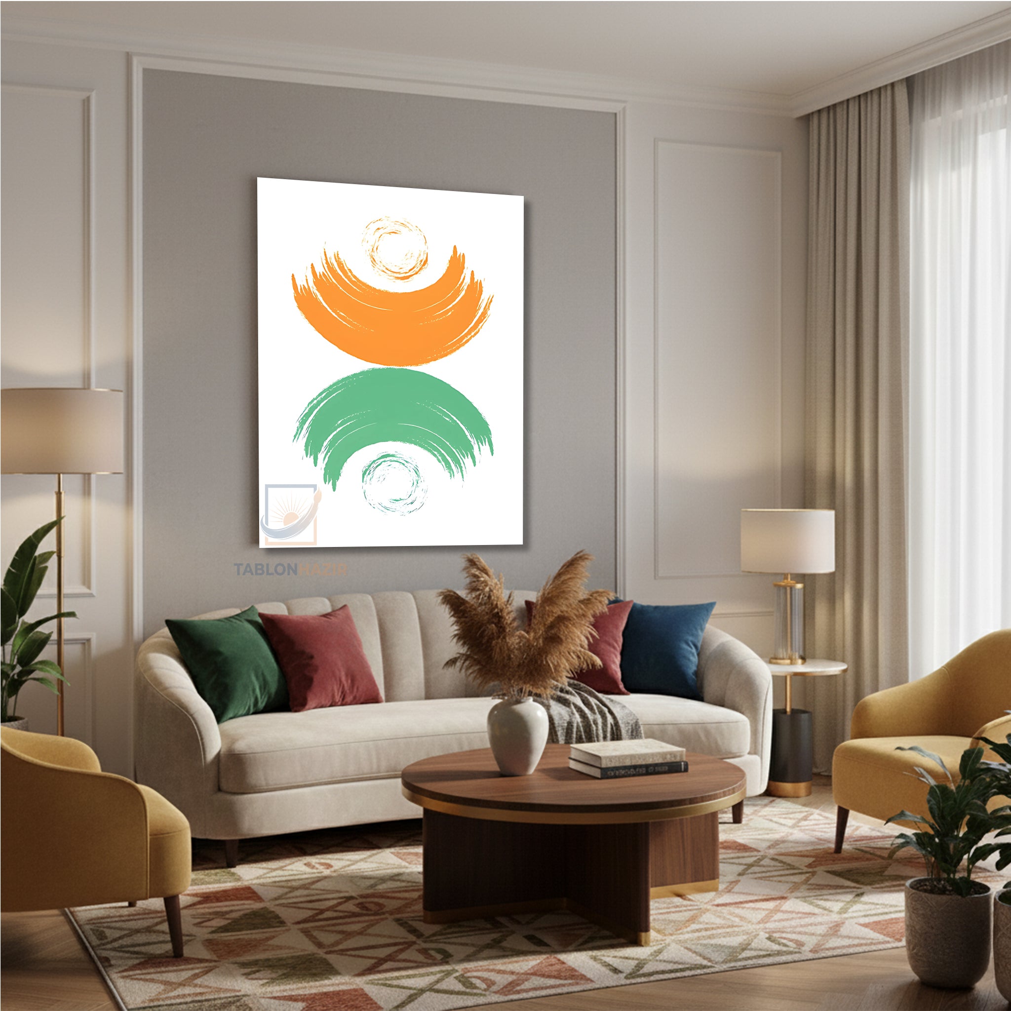 Dikey Kanvas Tablo Salon Duvar Tablosu Soyut 0032 Yeni Ev Hediyesi Ofis Tablosu