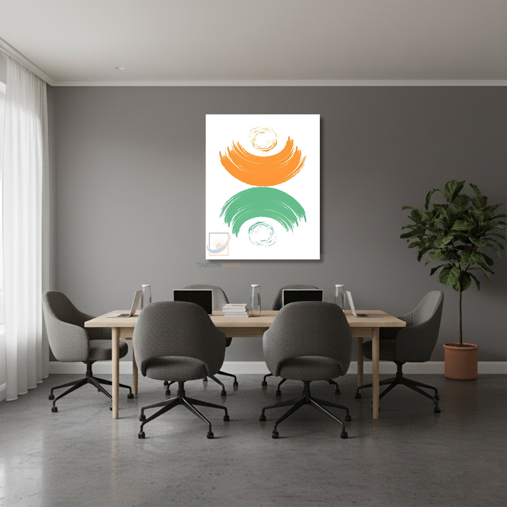 Dikey Kanvas Tablo Salon Duvar Tablosu Soyut 0032 Yeni Ev Hediyesi Ofis Tablosu