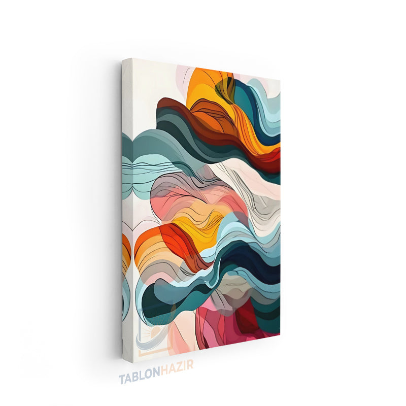 Dikey Kanvas Tablo Salon Duvar Tablosu Soyut 0033 Yeni Ev Hediyesi Ofis Tablosu