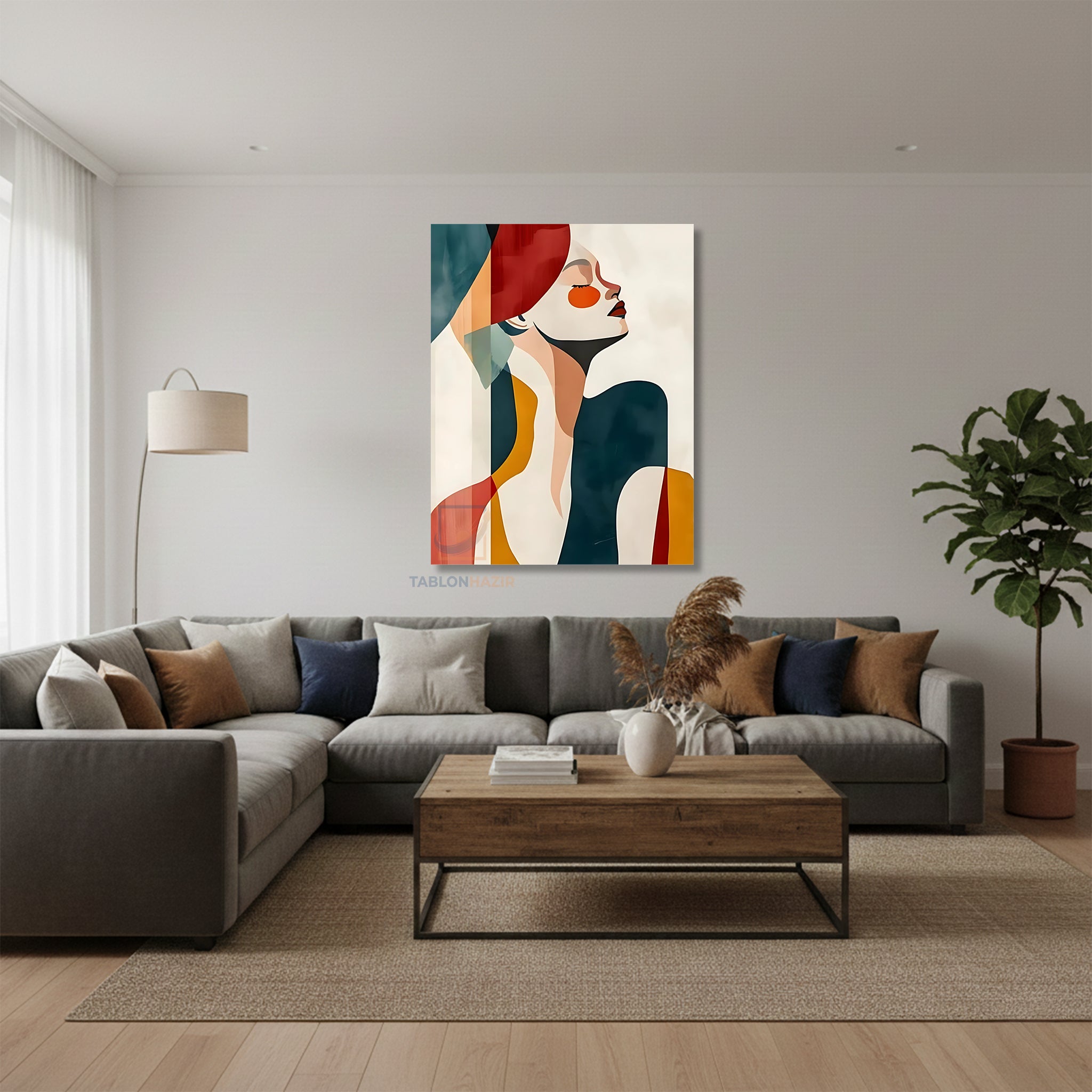 Dikey Kanvas Tablo Salon Duvar Tablosu Soyut 0034 Yeni Ev Hediyesi Ofis Tablosu