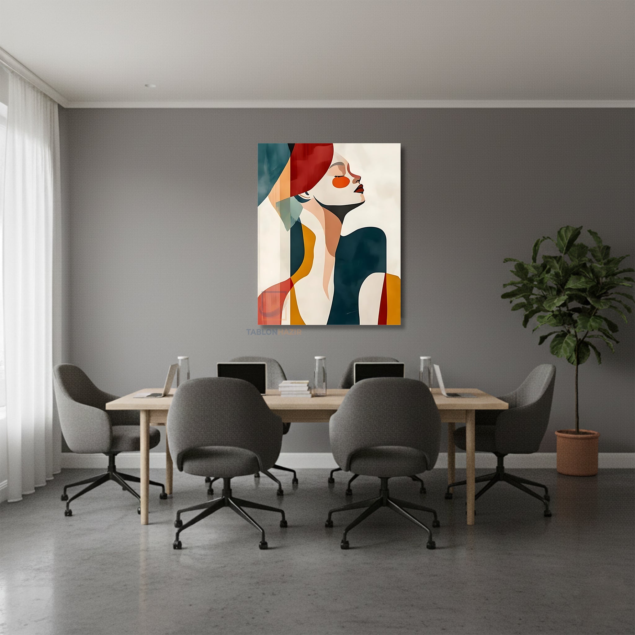 Dikey Kanvas Tablo Salon Duvar Tablosu Soyut 0034 Yeni Ev Hediyesi Ofis Tablosu