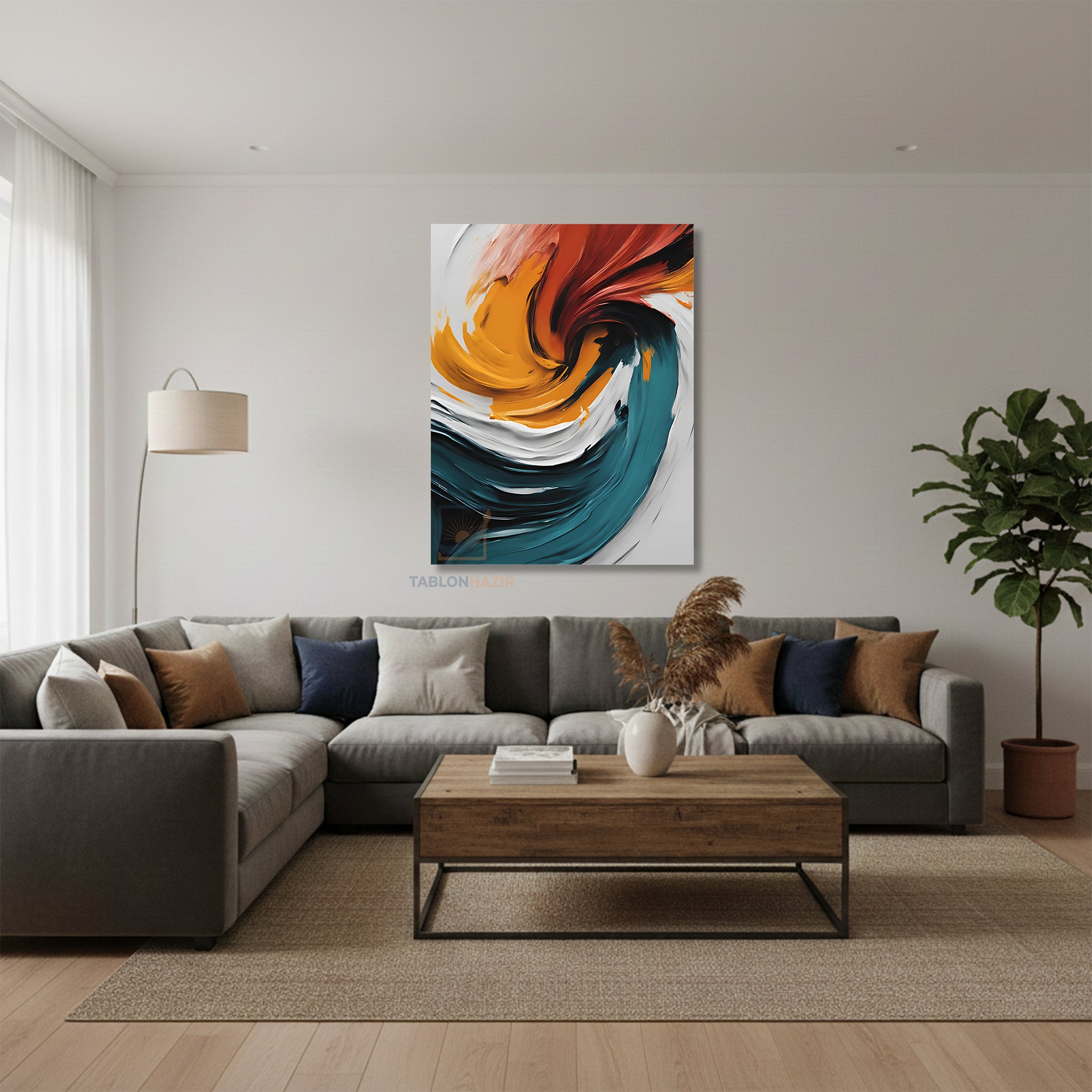 Dikey Kanvas Tablo Salon Duvar Tablosu Soyut 0036 2 Yeni Ev Hediyesi Ofis Tablosu