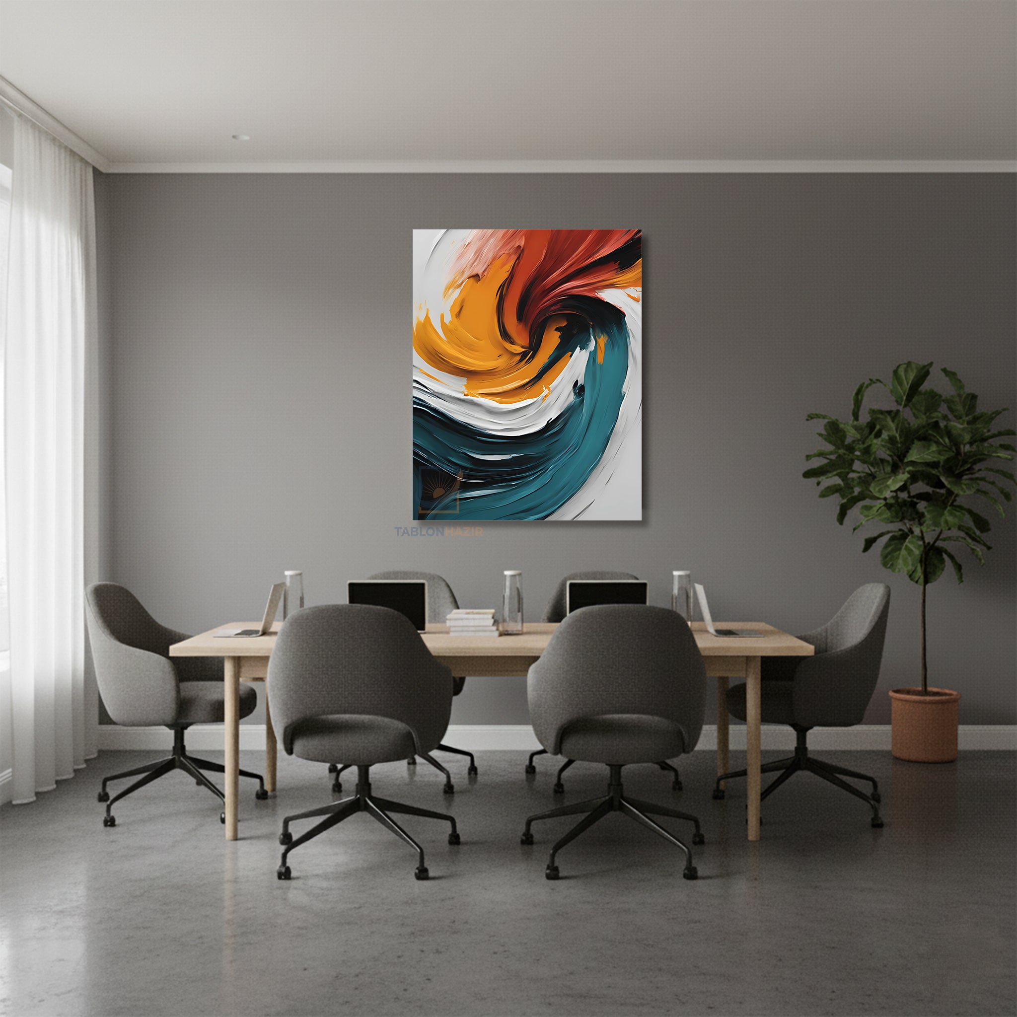 Dikey Kanvas Tablo Salon Duvar Tablosu Soyut 0036 2 Yeni Ev Hediyesi Ofis Tablosu