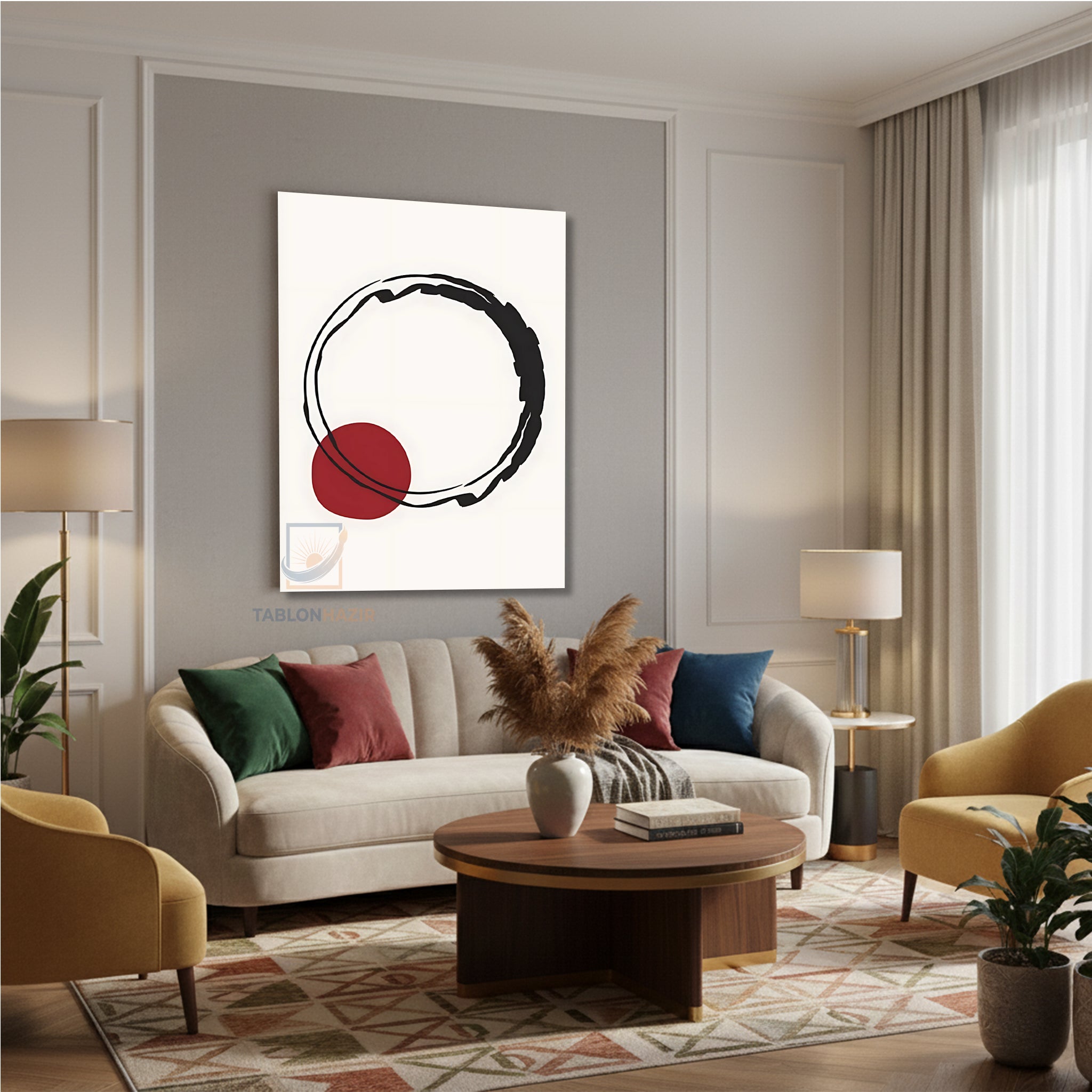 Dikey Kanvas Tablo Salon Duvar Tablosu Soyut 0037 2 Yeni Ev Hediyesi Ofis Tablosu