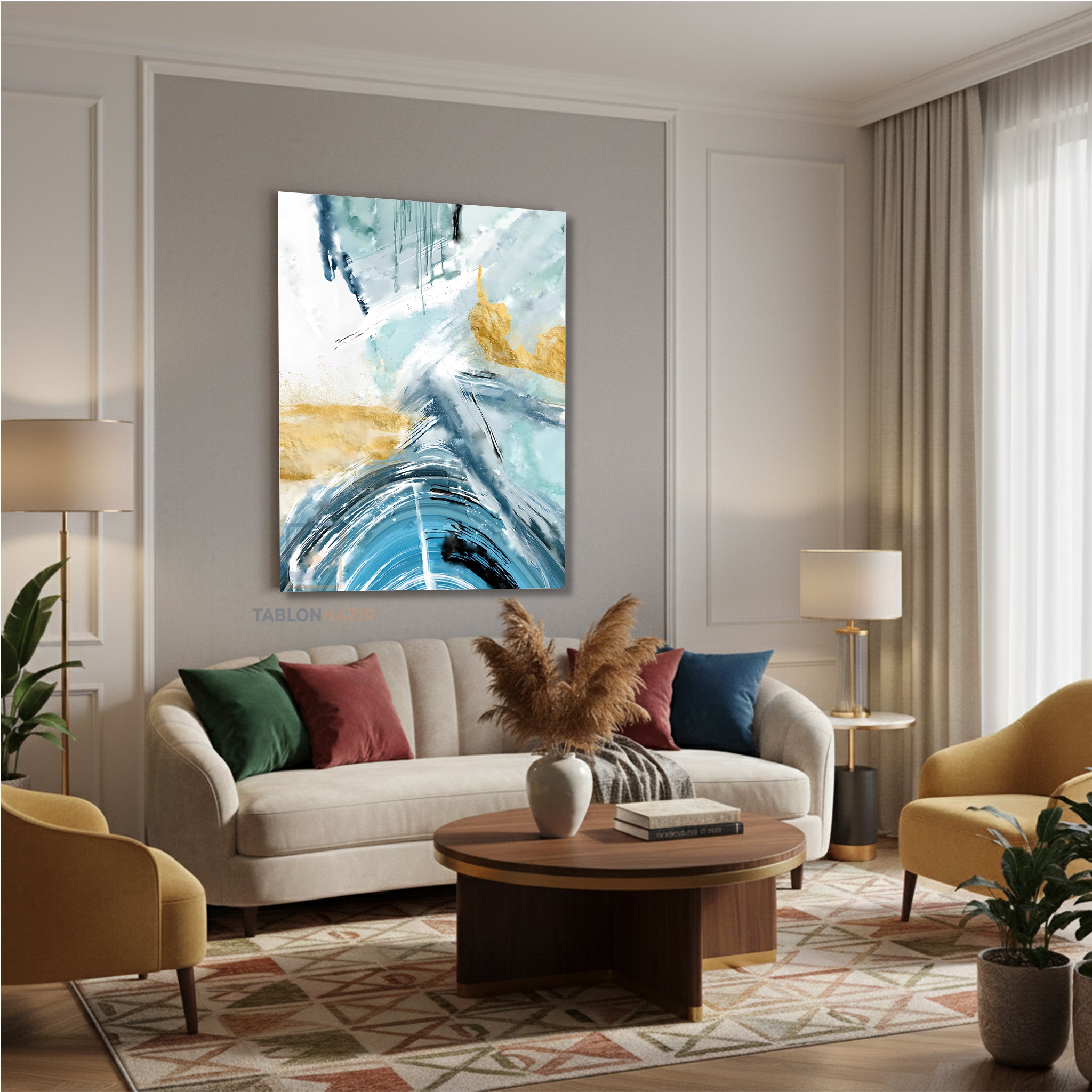 Dikey Kanvas Tablo Salon Duvar Tablosu Soyut 0038 1 Yeni Ev Hediyesi Ofis Tablosu