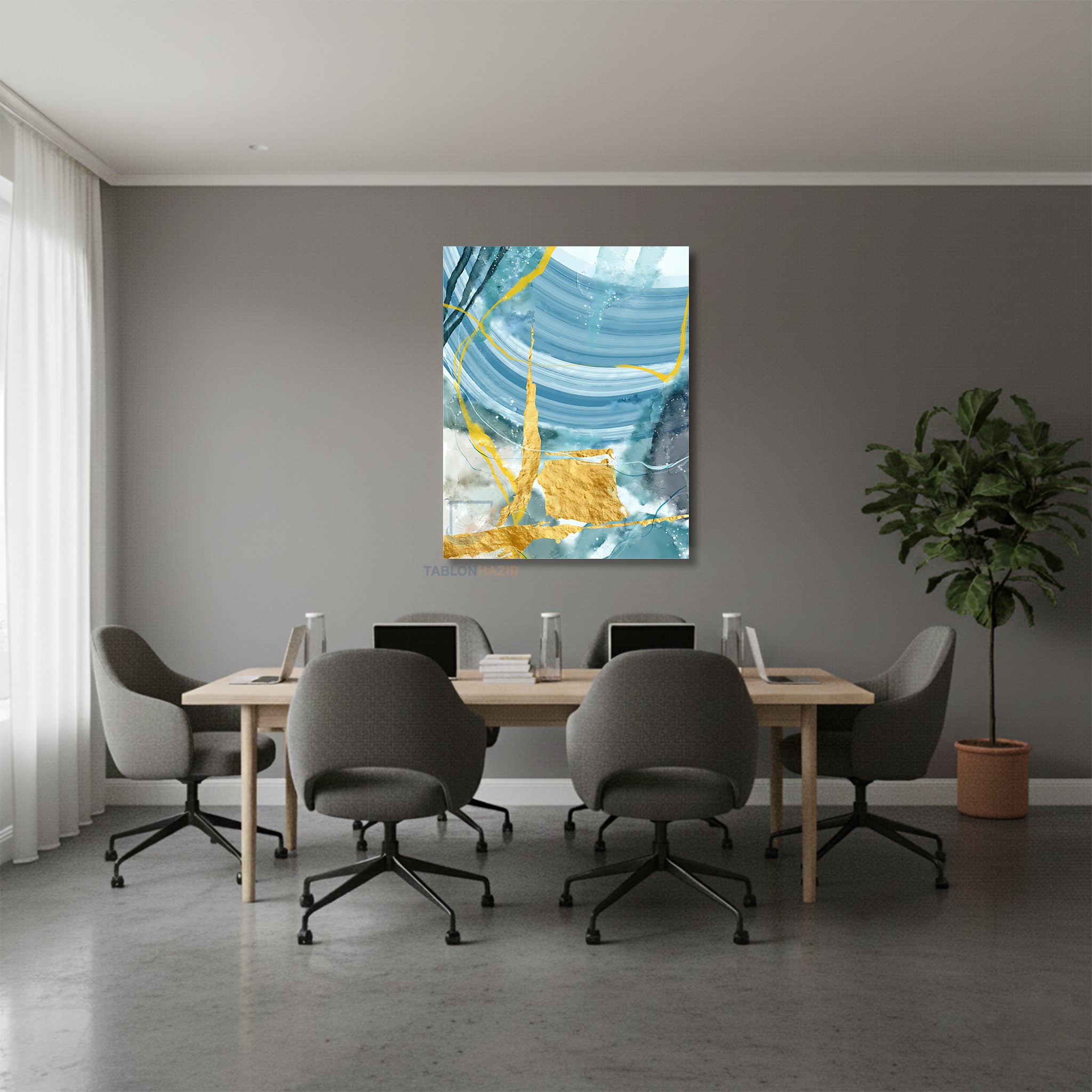 Dikey Kanvas Tablo Salon Duvar Tablosu Soyut 0038 2 Yeni Ev Hediyesi Ofis Tablosu