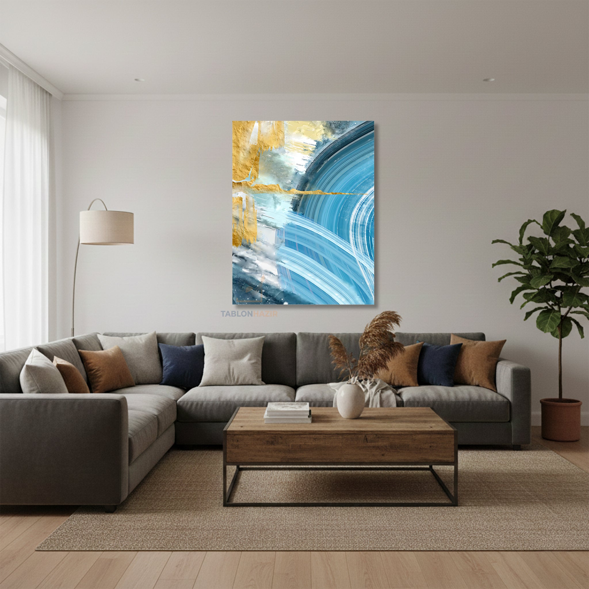 Dikey Kanvas Tablo Salon Duvar Tablosu Soyut 0038 3 Yeni Ev Hediyesi Ofis Tablosu