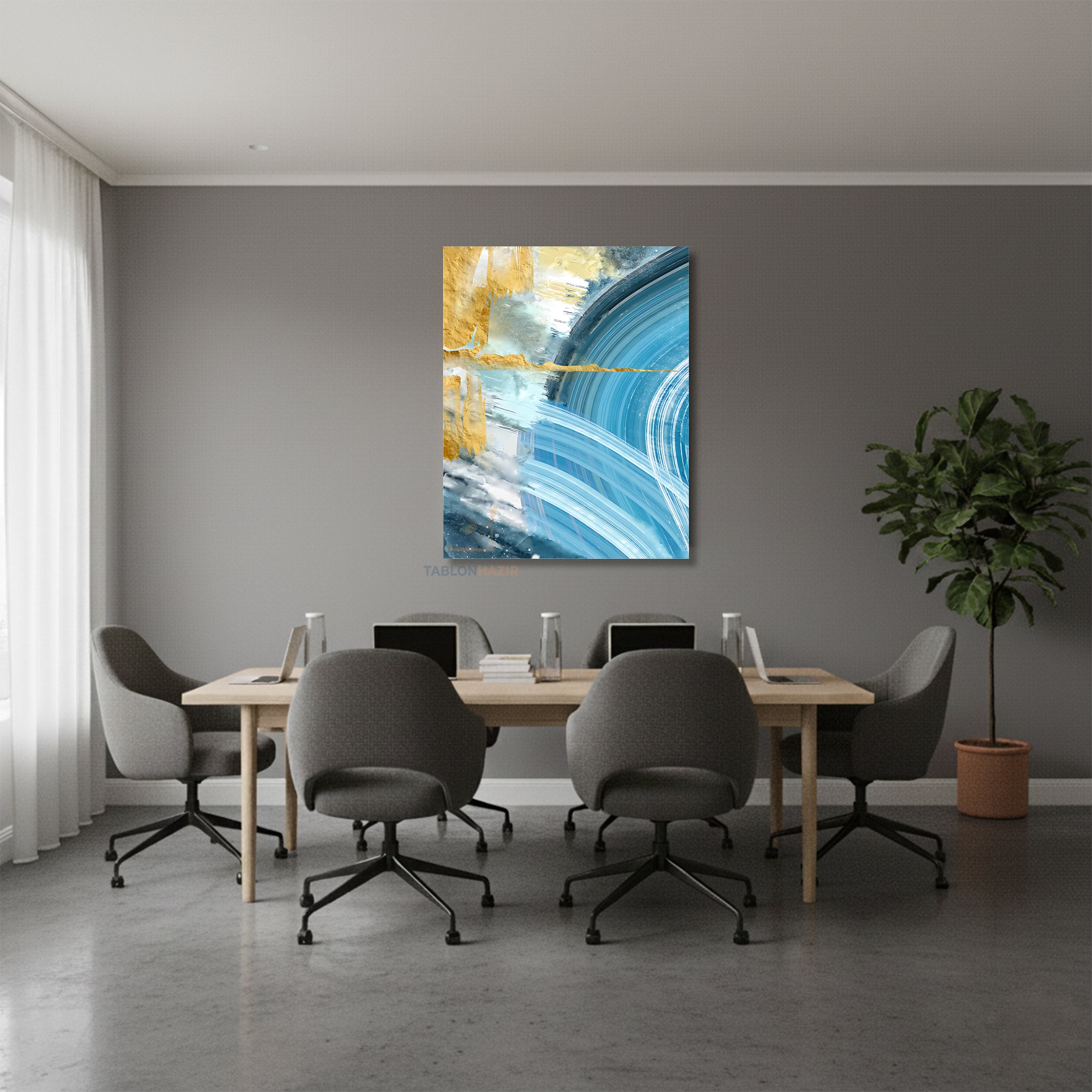 Dikey Kanvas Tablo Salon Duvar Tablosu Soyut 0038 3 Yeni Ev Hediyesi Ofis Tablosu