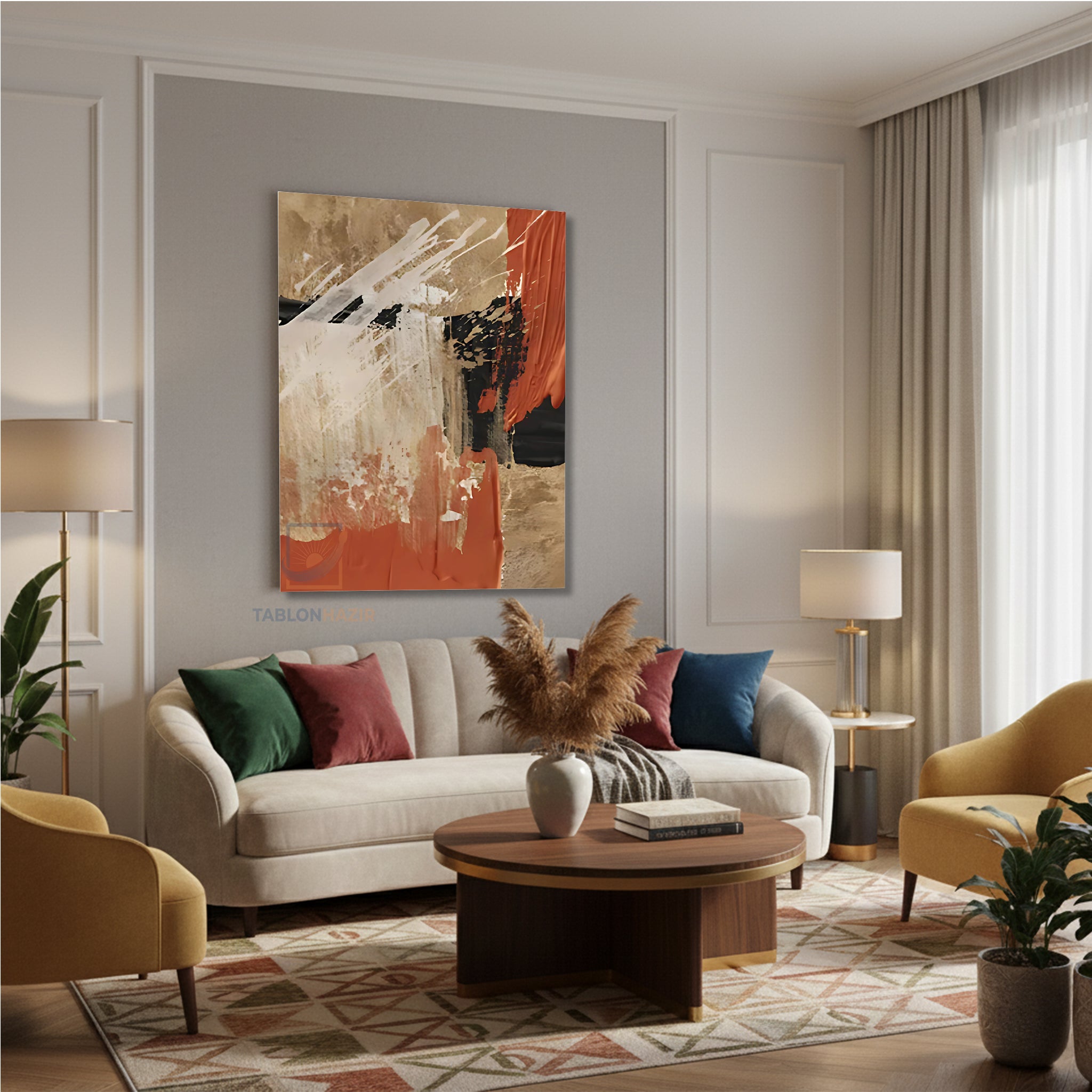 Dikey Kanvas Tablo Salon Duvar Tablosu Soyut 0041 1 Yeni Ev Hediyesi Ofis Tablosu